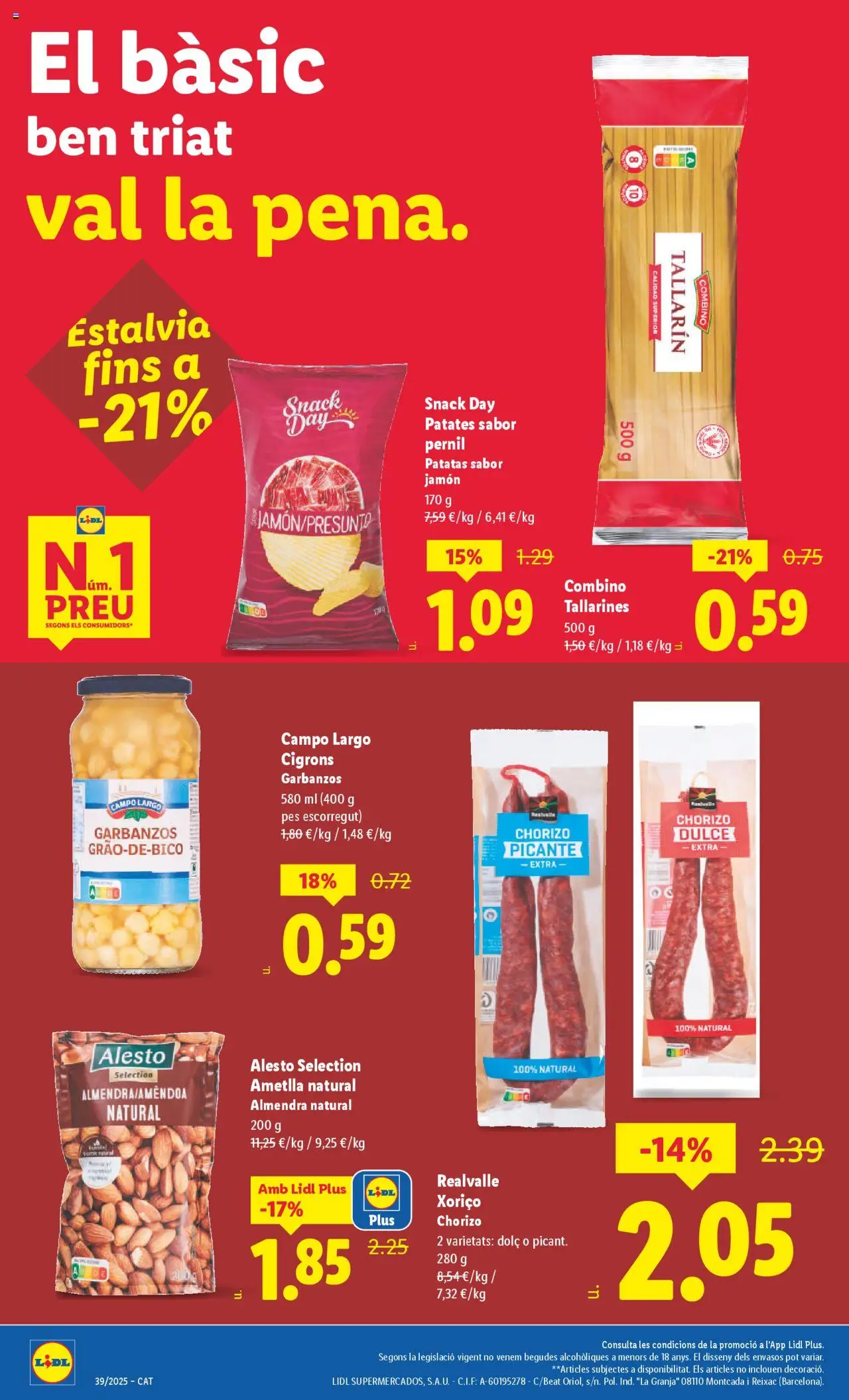 Lidl folleto │ válido desde el 22.09.2025 | Página: 2 | Productos: Jamón, Pasta