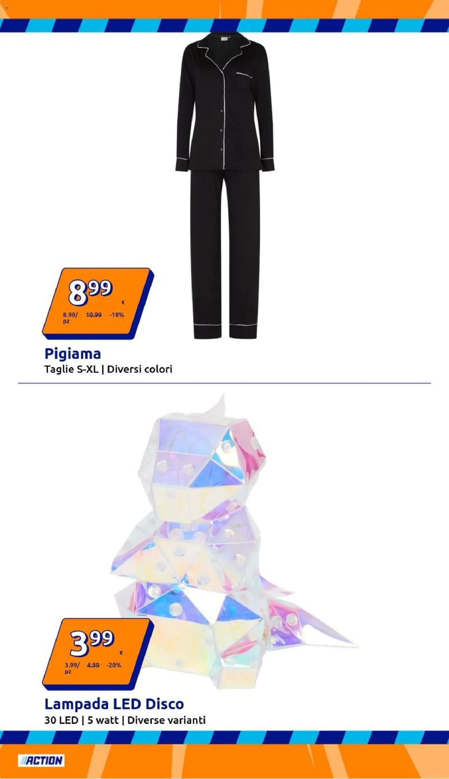 Volantino Action del 31.12.2025 | Pagina: 16 | Prodotti: Pigiama, Disco, Lampada