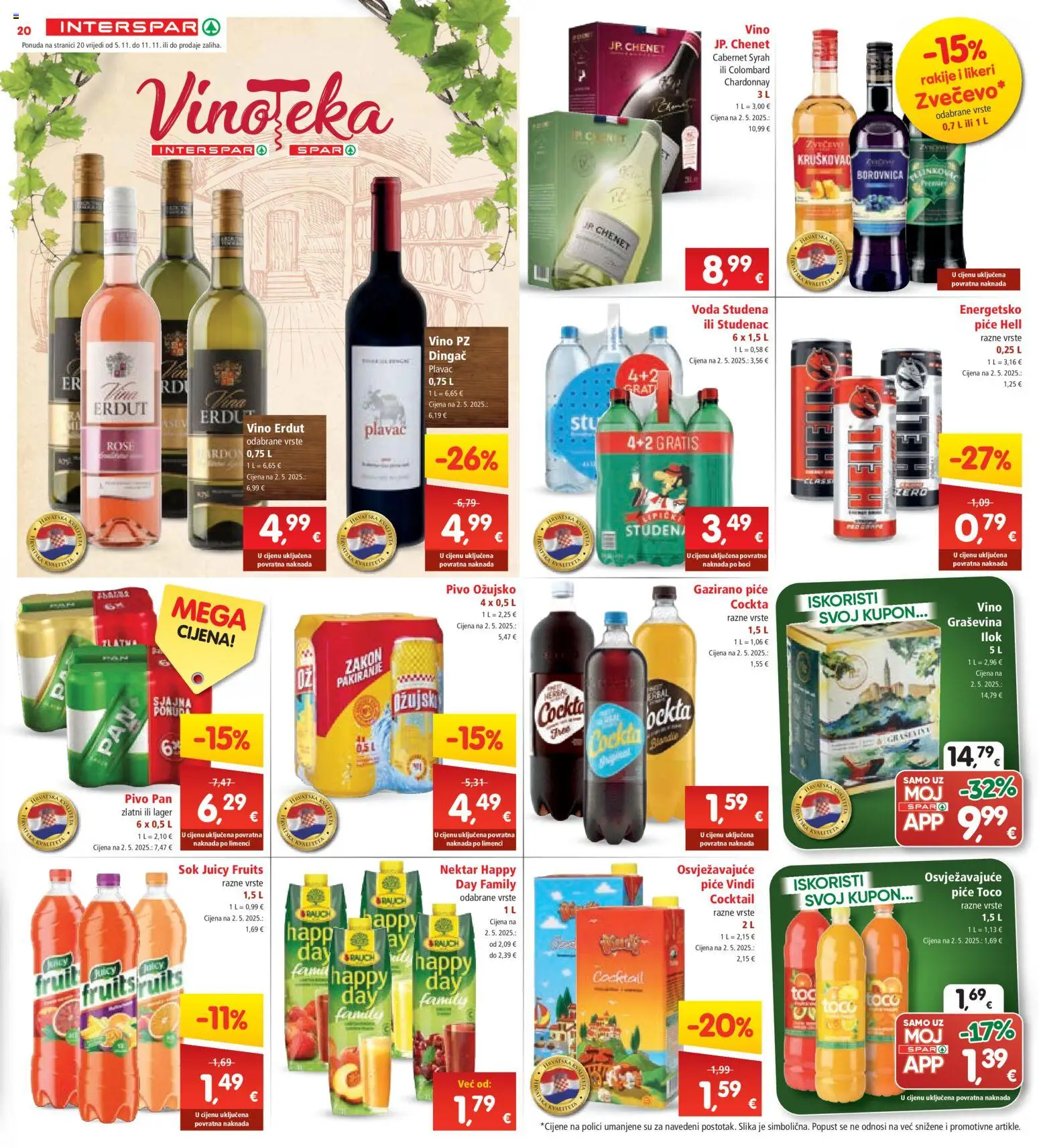 Interspar katalog | vrijedi od 05.11.2025 | Stranica: 20 | Proizvodi: Pivo, Ožujsko, Pan, Vinoteka