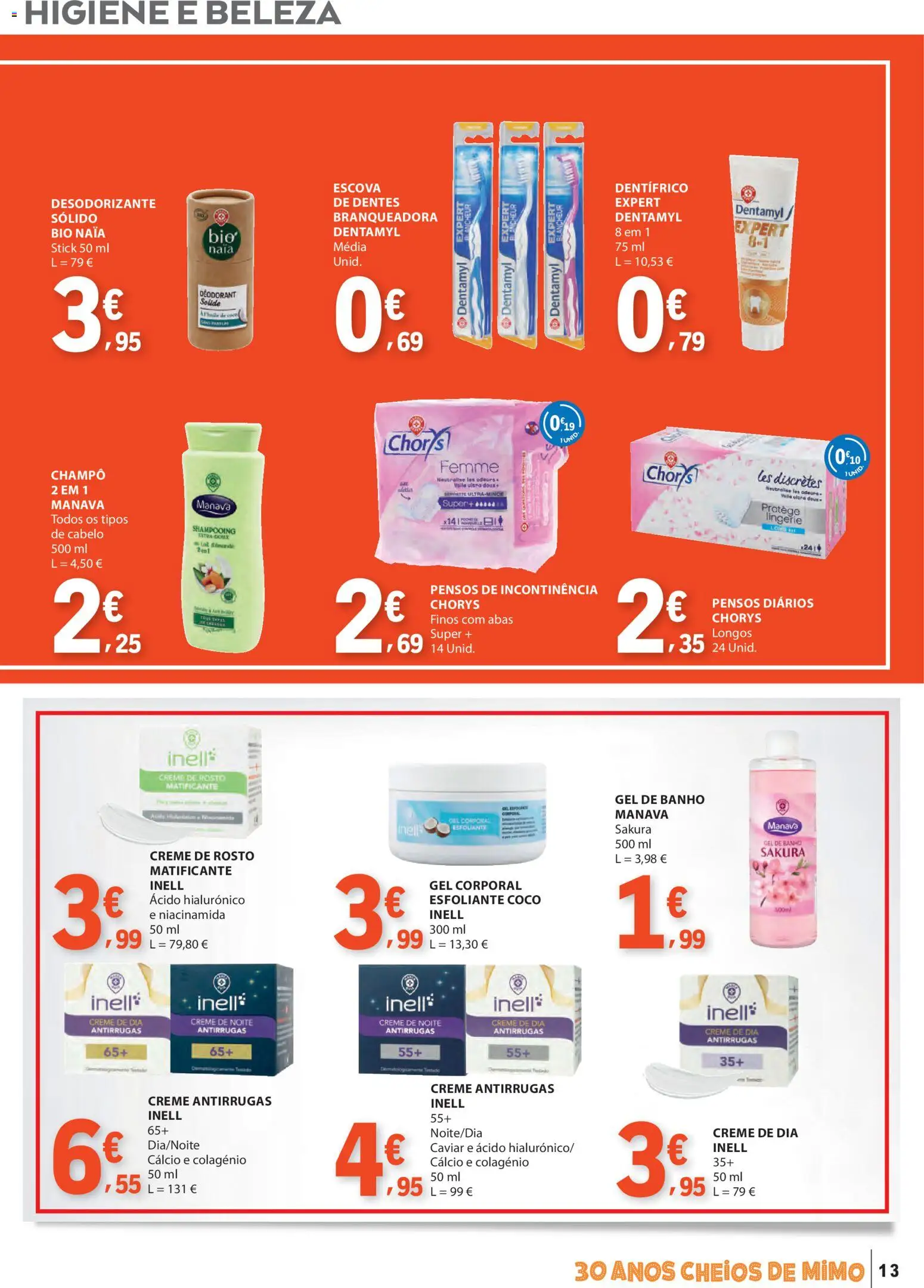 E.Leclerc folheto Especial Marca Guia │ válido de 17.03.2026 | Página: 13 | Produtos: Desodorizante, Cálcio, Banho, Creme