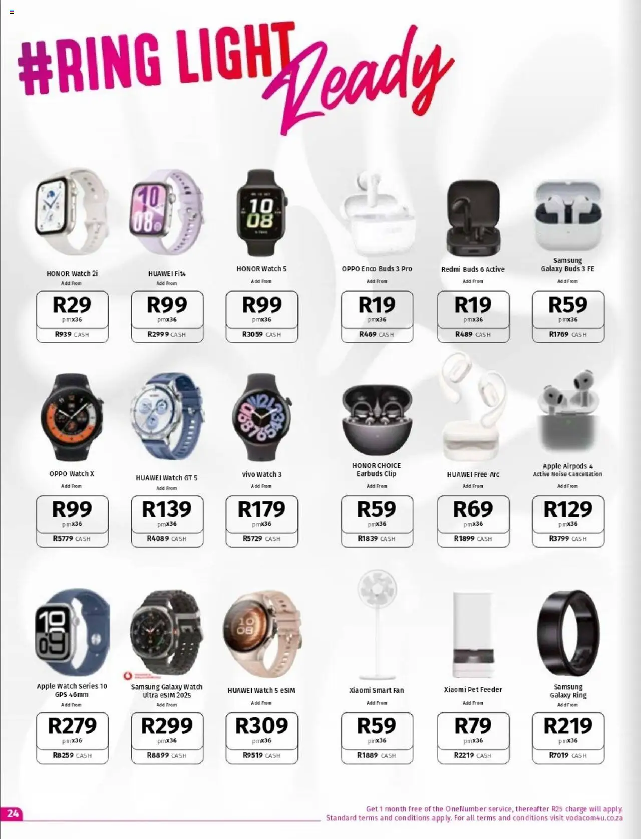 New Vodacom catalogue – valid from 07.10.2025 | Page: 24 | Products: Watch, Earbuds, Fan, Light