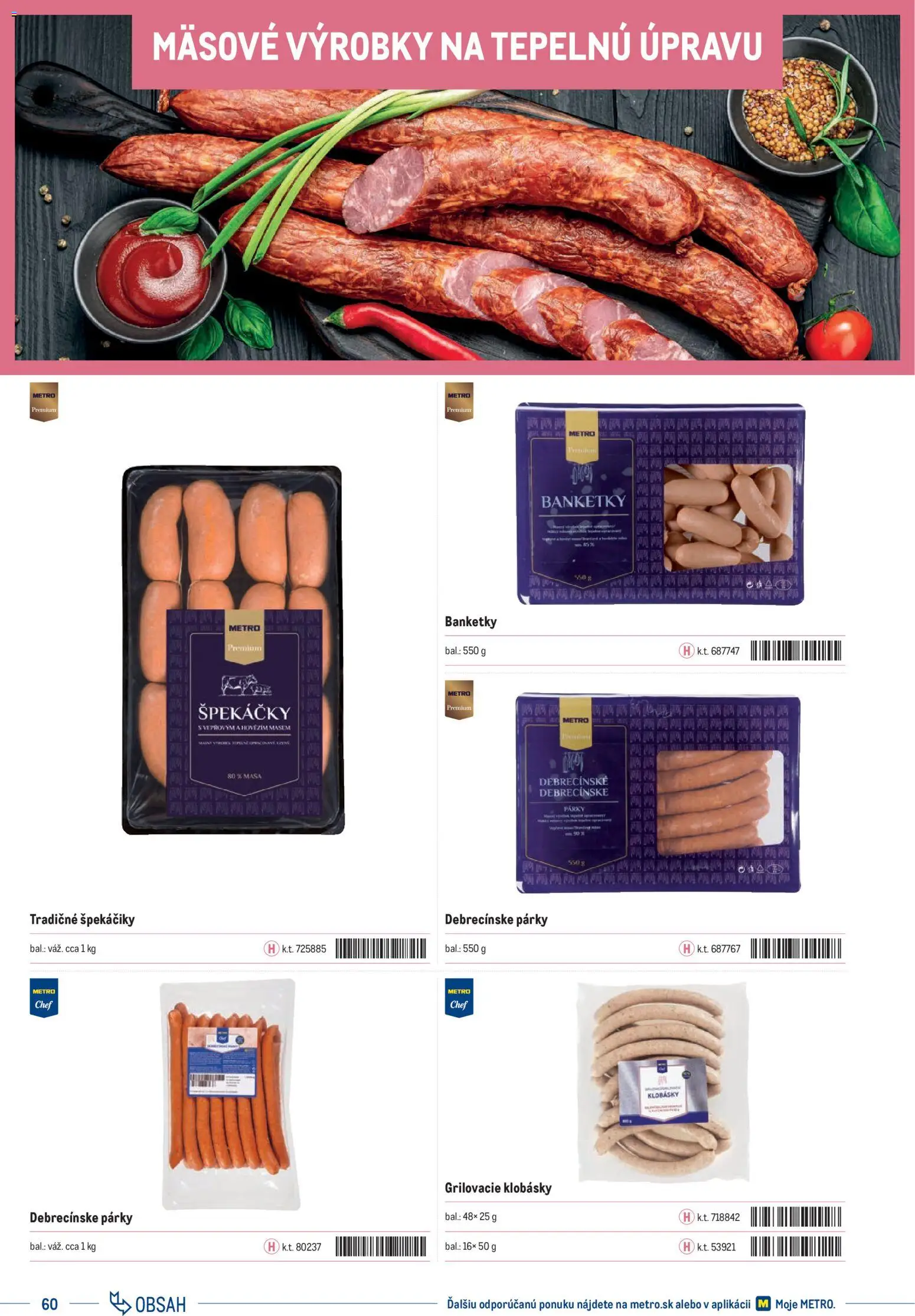 Nové Metro akcie – leták je platný od 01.01.2025 | Strana: 60 | Produkty: Párky