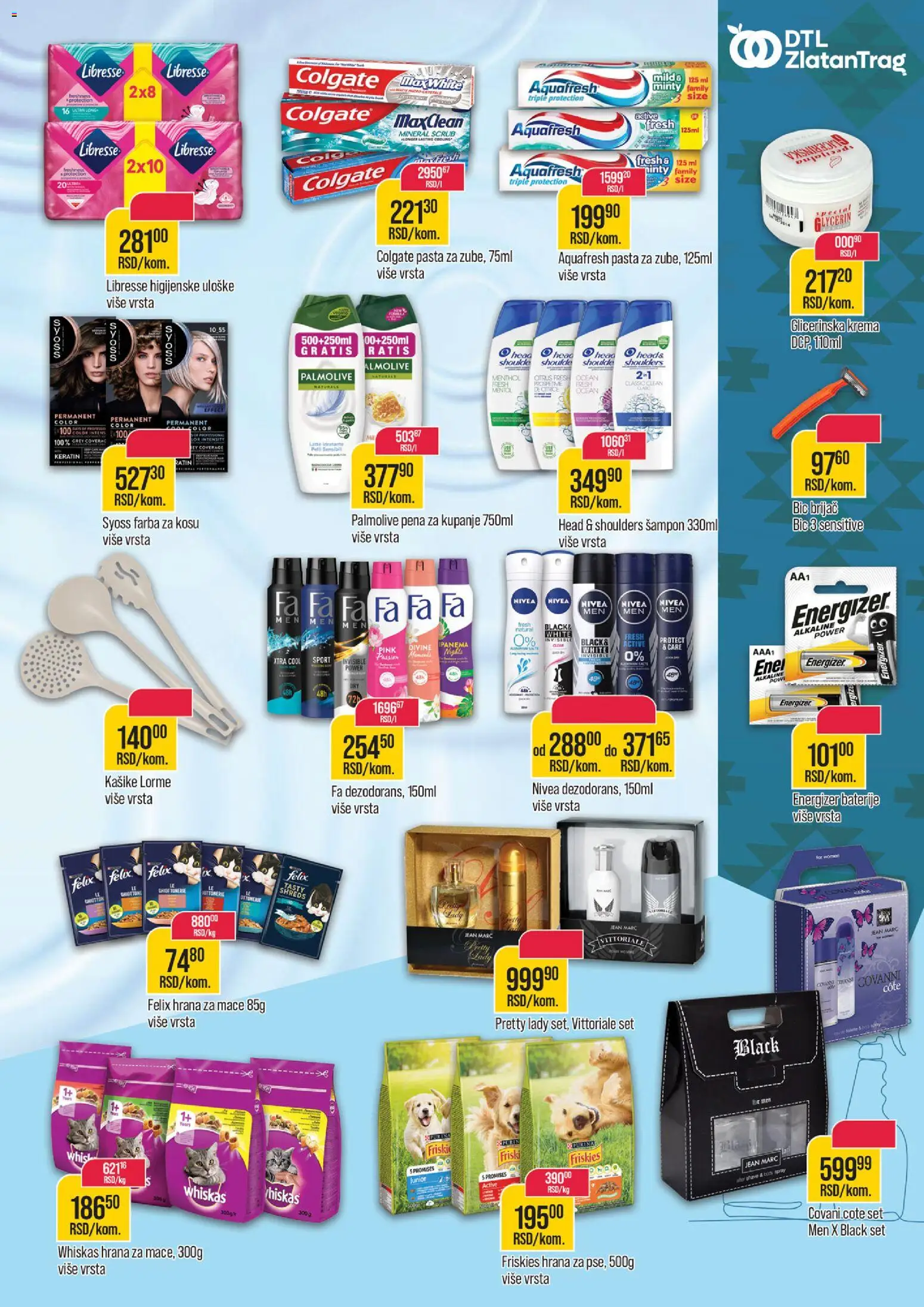 Zlatan Trag katalog - važi od 22.10.2025 | Strana: 11 | Proizvode: Colgate, Palmolive, Pena za kupanje, Baterije