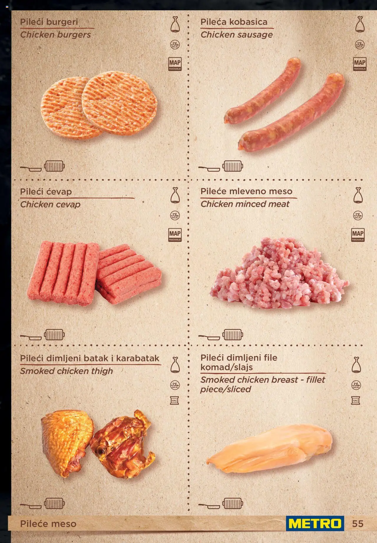 Metro katalog - važi od 11.11.2024 | Strana: 55 | Proizvode: Pileće meso, Pakovanje, Ćevap, Kobasica