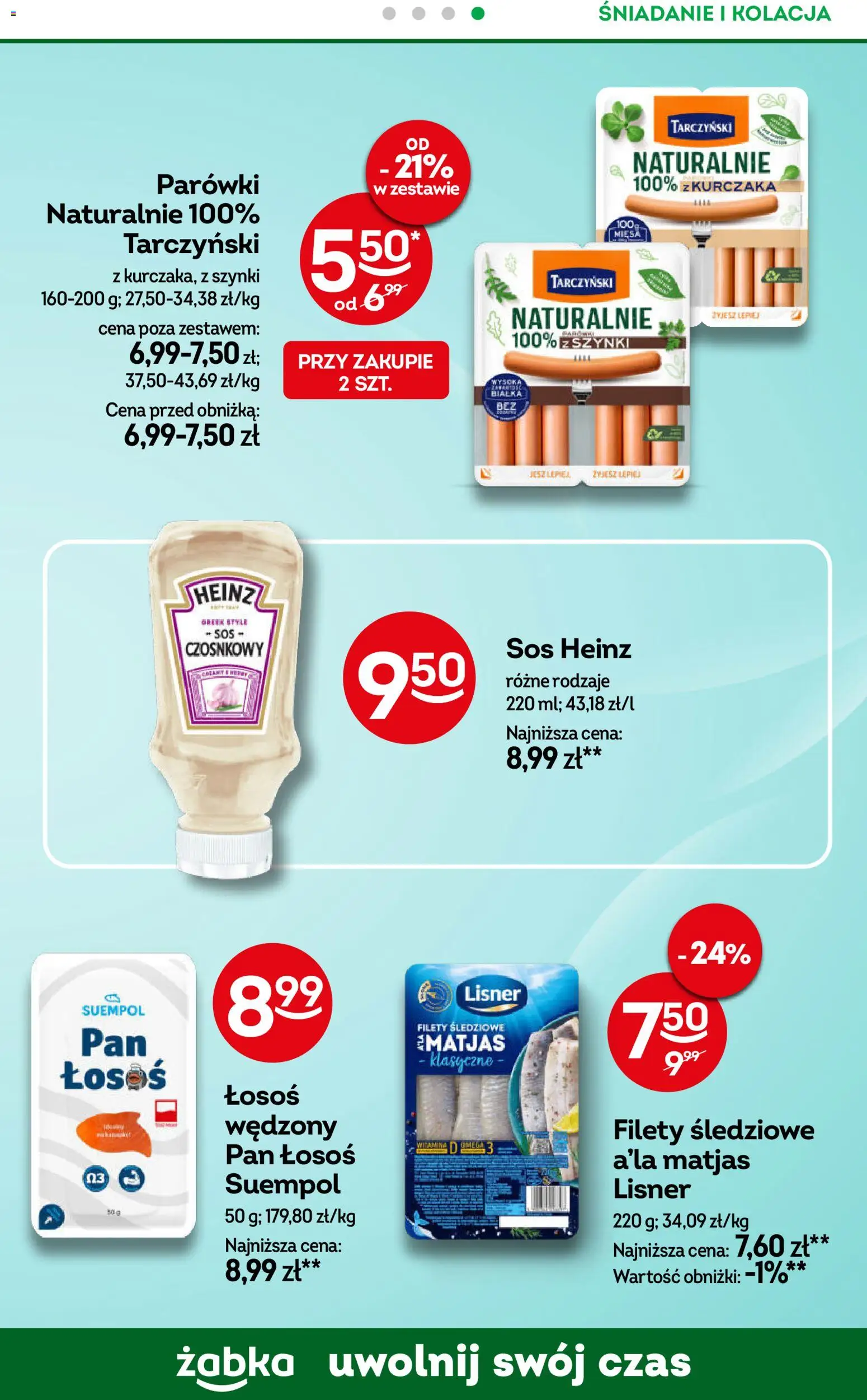 Żabka Gazetka - Codzienne produkty od 25.02.2026 | Strona: 13 | Produkty: Łosoś wędzony, Parówki, Łosoś, Sos