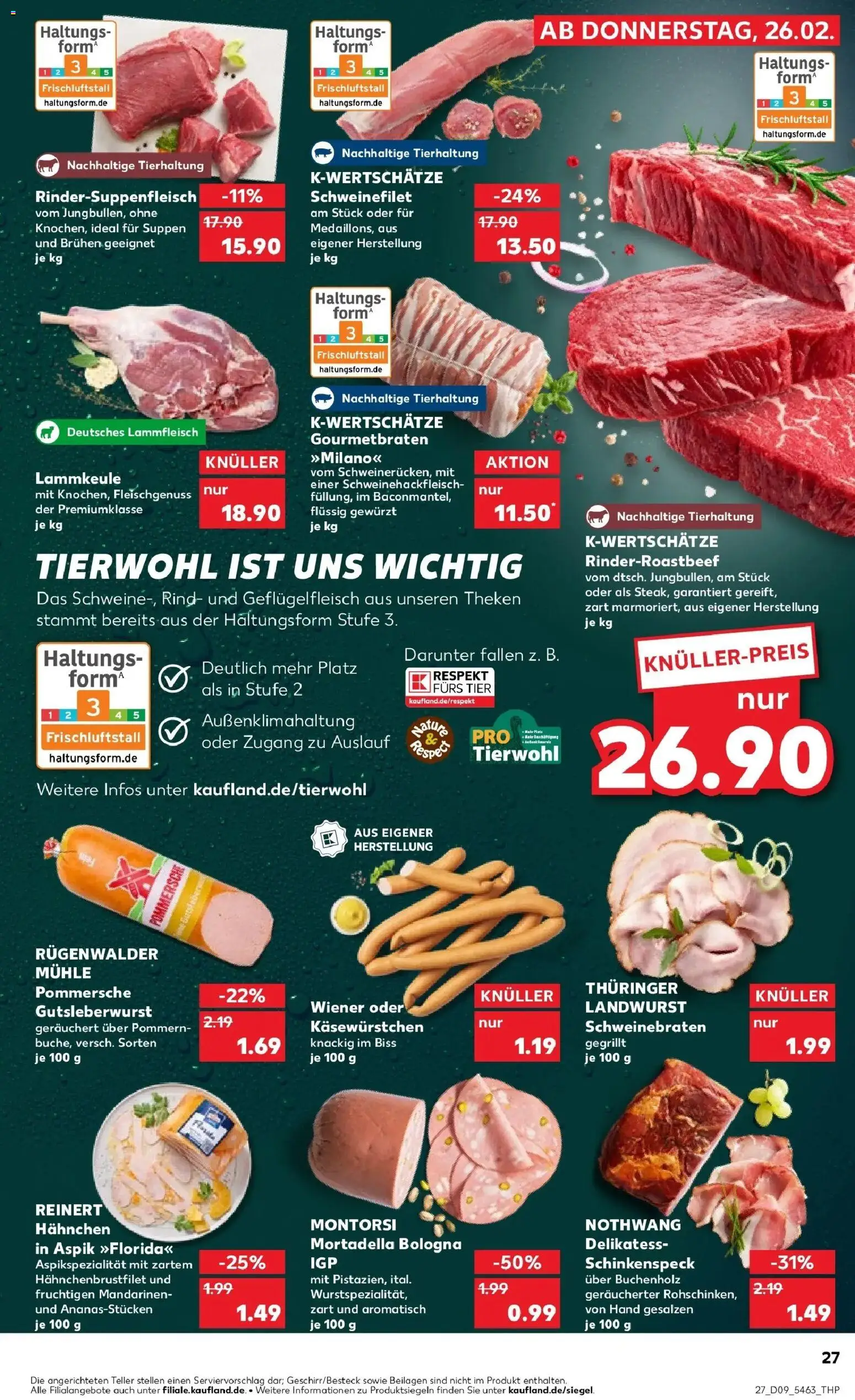 Kaufland prospekt Schwentinental	 – gültig ab 26.02.2026 | Seite: 31 | Produkte: Mühle, Hahnchen, Mandarinen, Schweinefilet