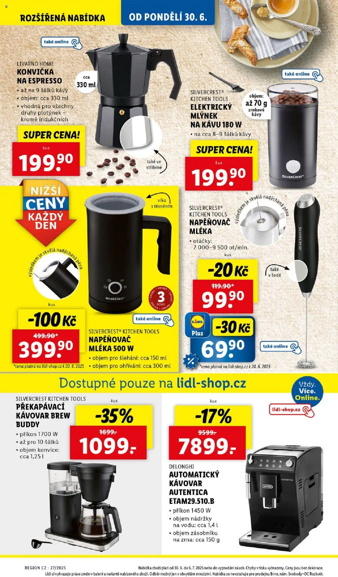 Lidl leták od 30.06.2025 | Strana: 38 | Produkty: Mlýnek na kávu, Kávovar, Mlýnek, Elektrický mlýnek na kávu