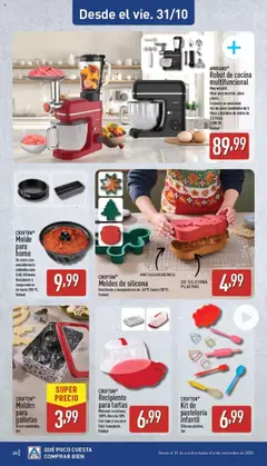 Vista previa AMBIANO® Robot de cocina multifuncional, Muy versátil. Ideal para mezclar, picar y batir. 8 niveles de velocidad. Bol de acero inoxidable de 5 litros y batidora de vidrio de 1,5 litros. 1.000 W. Unidad válido desde el 27.10.2025 | Página: 26