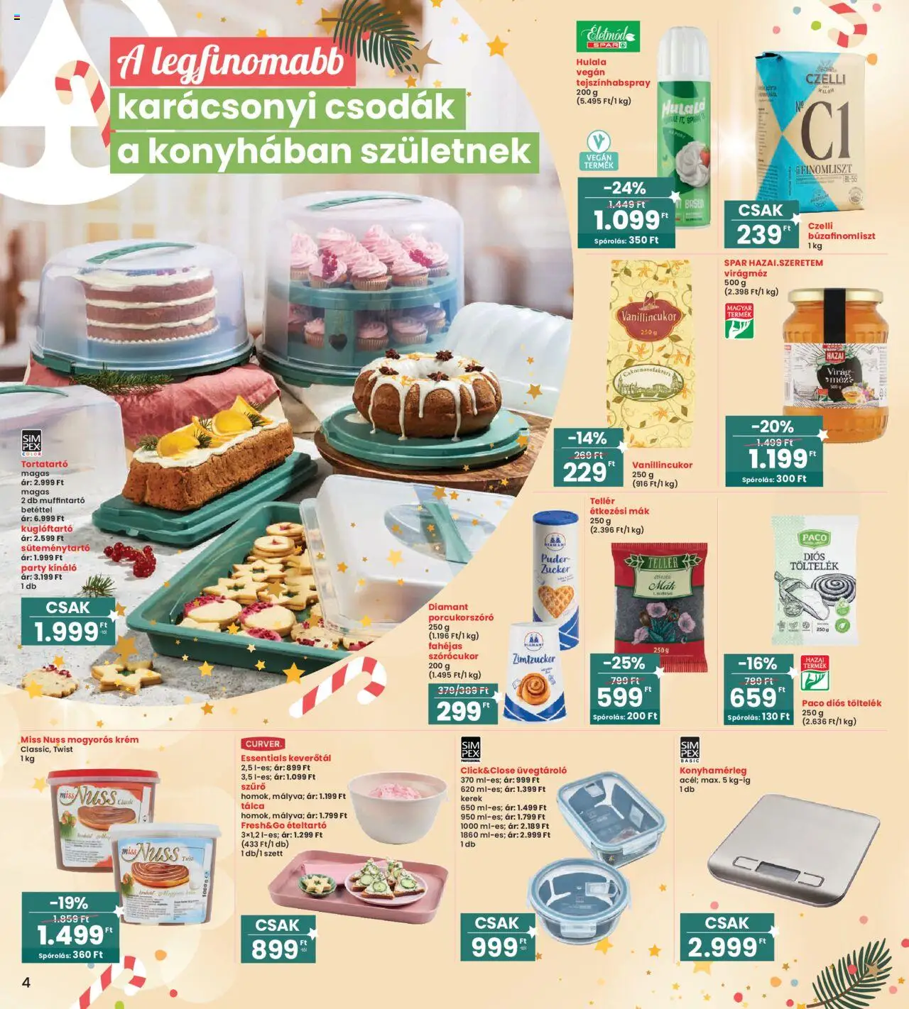 Interspar akciós ujság - amely érvényes a következő dátumtól: 09.10.2025 | Oldal: 4 | Termékek: Ételtartó, Vanillincukor, Virag, Vegán