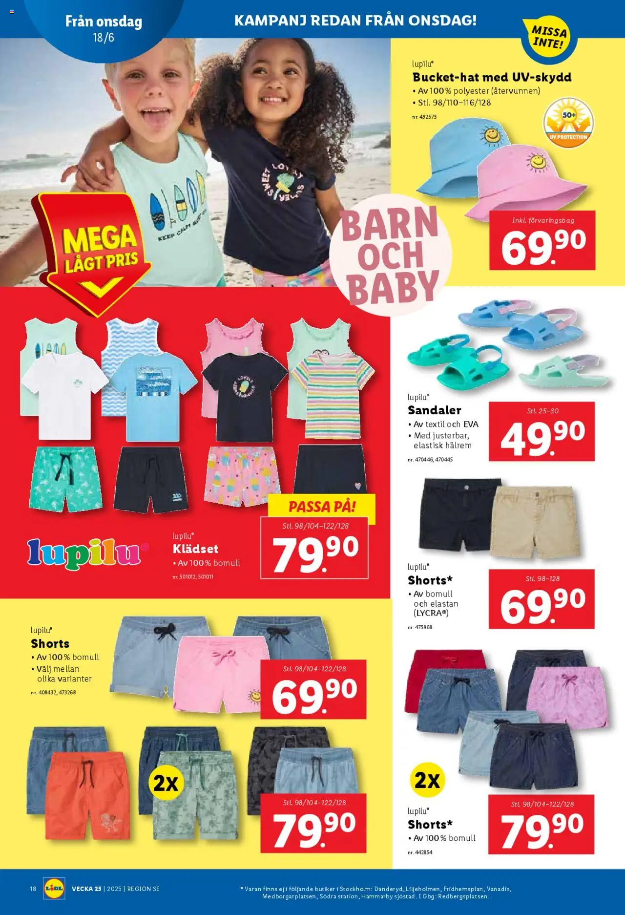 Lidl reklamblad aktuell från 16.06.2025 | Sida: 20 | Produkter: Shorts, Sandaler