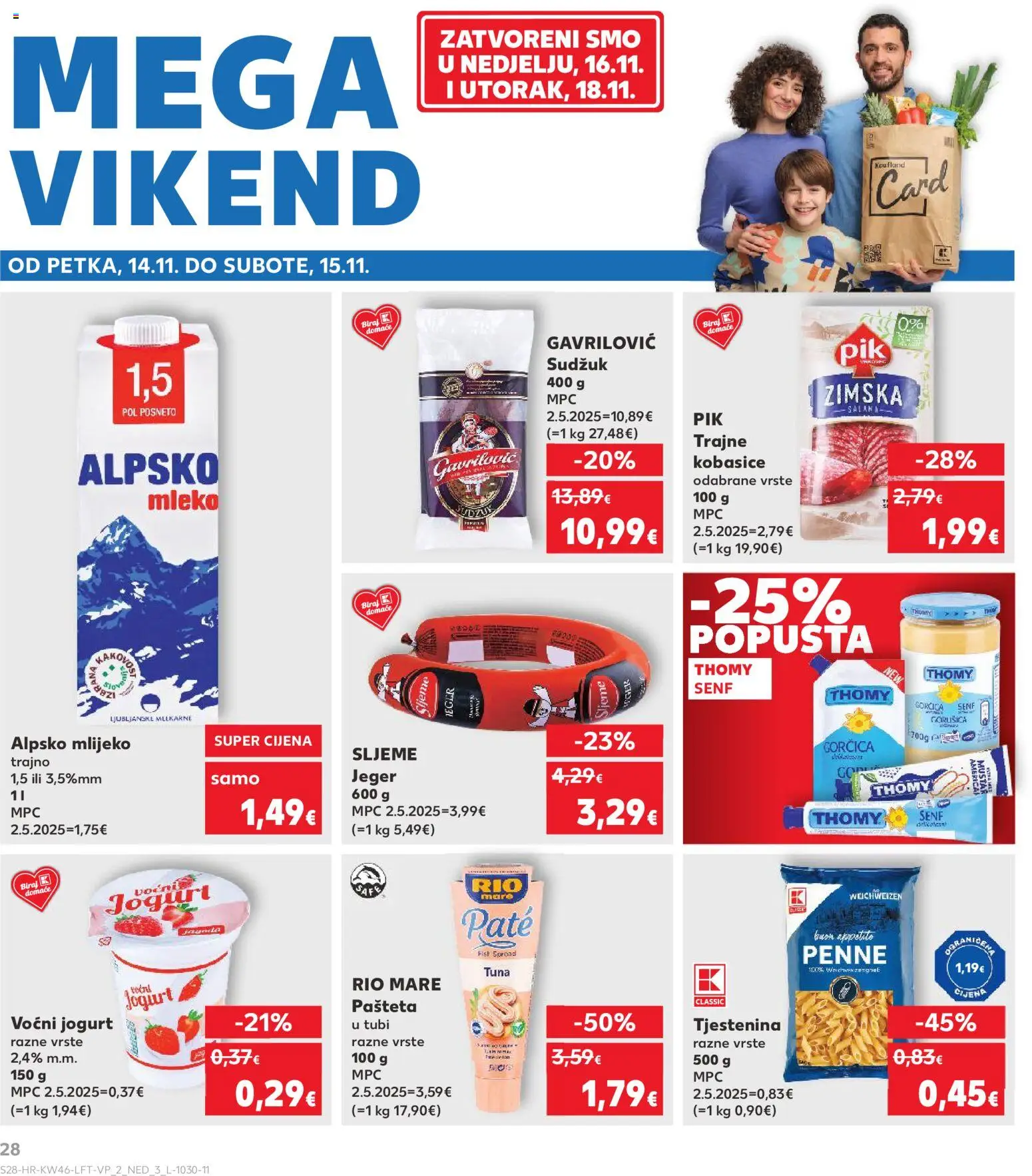 Kaufland katalog | vrijedi od 12.11.2025 | Stranica: 28 | Proizvodi: Feta, Mlijeko, Tjestenina, Pasta