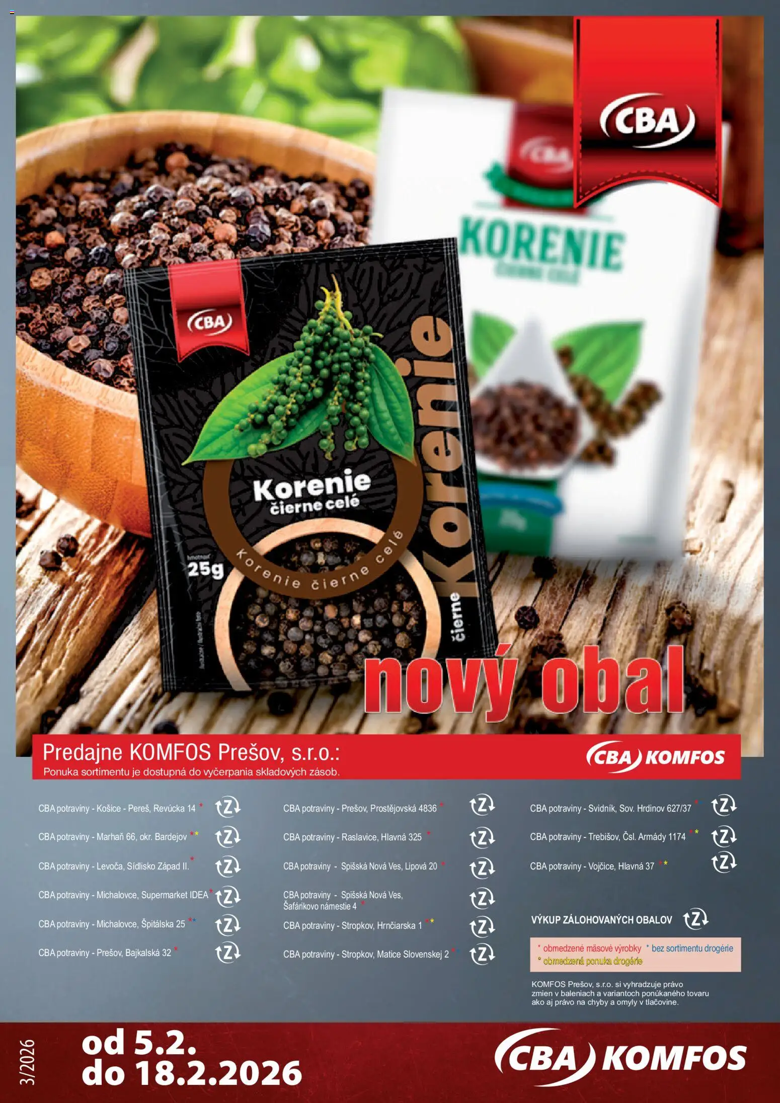 Nové CBA Komfos akcie – leták je platný od 05.02.2026 | Strana: 24