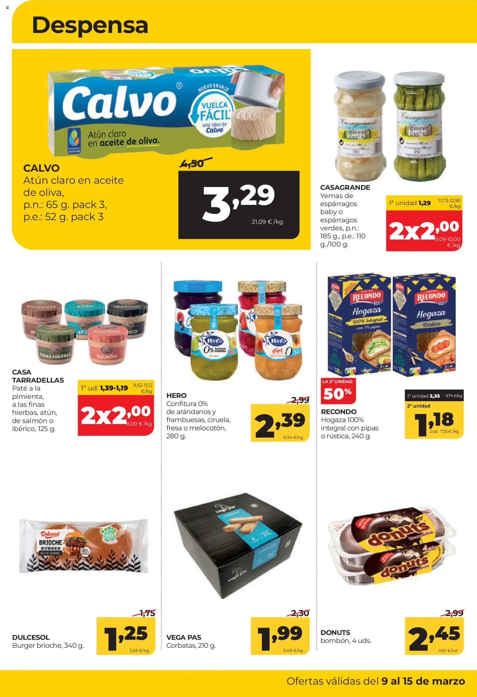 Alimerka folleto Asturias │ válido desde el 09.03.2026 | Página: 12 | Productos: Paté, Νερό καρύδας, Donuts, Atún claro