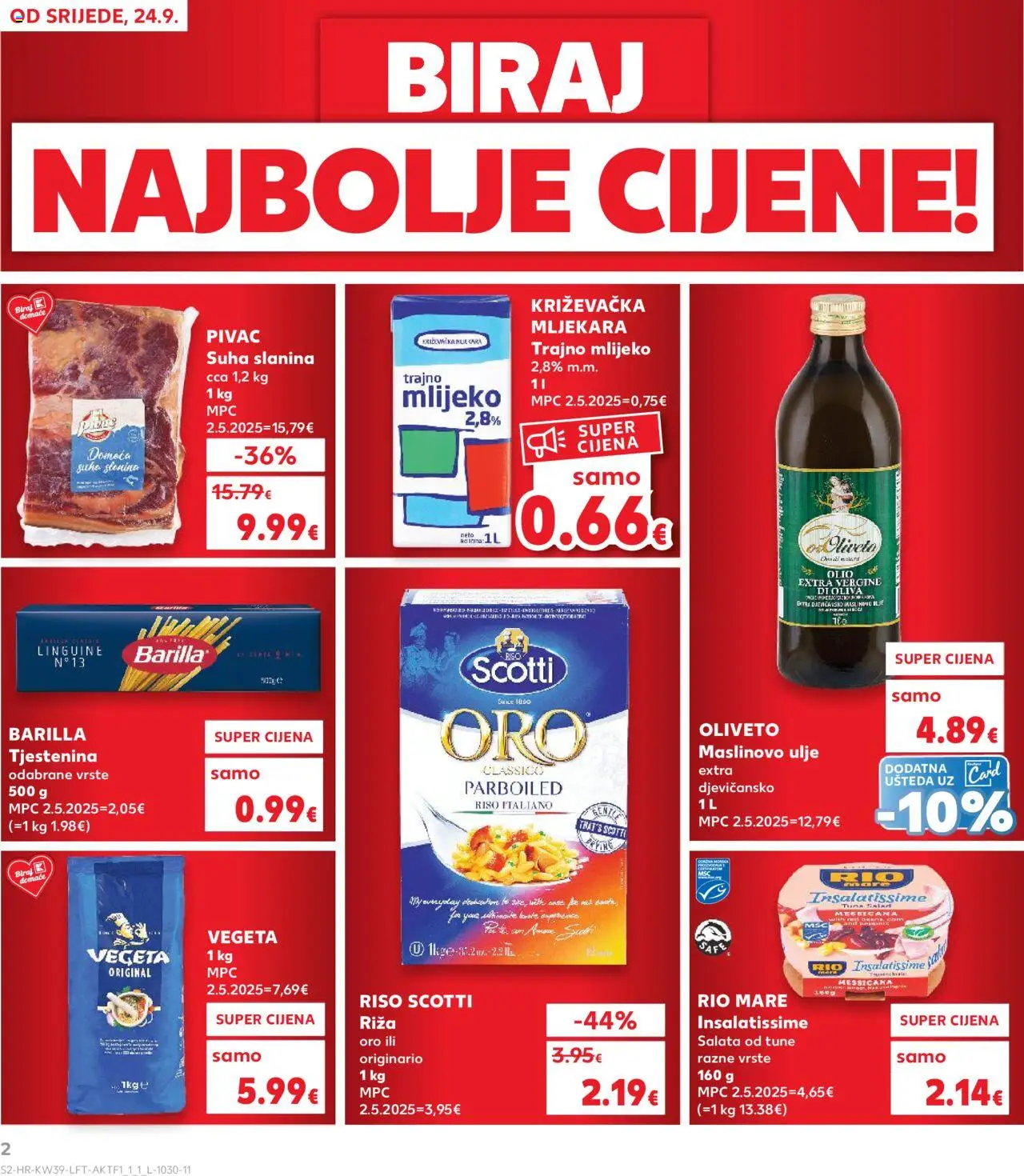 Kaufland HR akciós ujság - amely érvényes a következő dátumtól: 24.09.2025 | Oldal: 2 | Termékek: Vegeta, Saláta