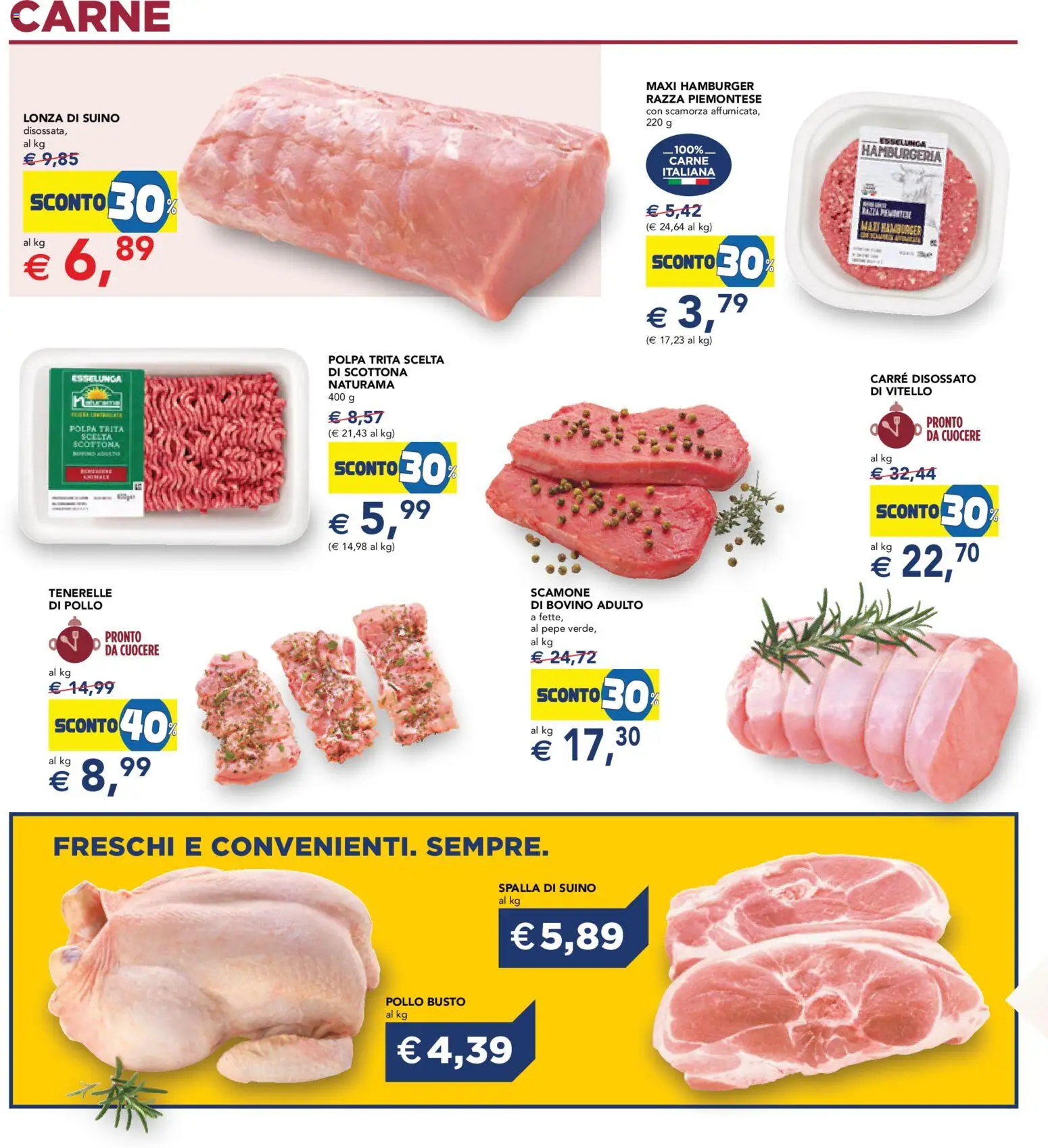 Volantino Esselunga S del 17.11.2025 | Pagina: 13 | Prodotti: Bovino, Suino, Pepe, Hamburger