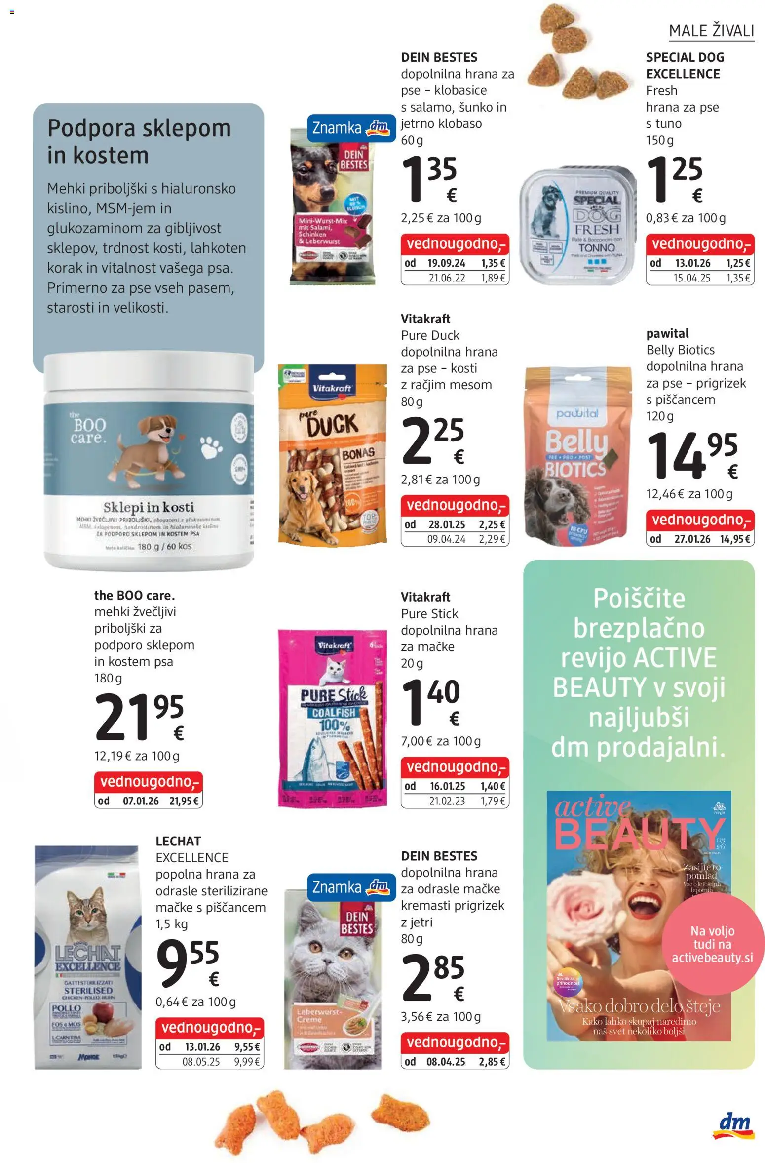 Novi DM Drogerie Markt katalog ponudbe – veljaven od 02.03.2026 | Stran: 29 | Izdelki: Hrana za pse, Klobasice, Kos, Priboljški