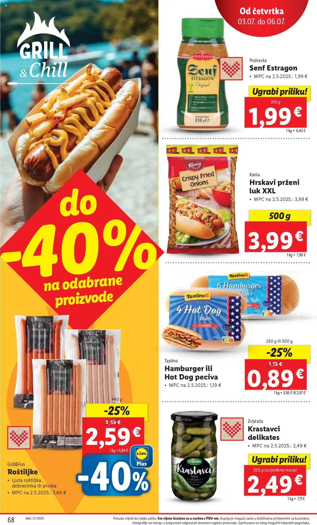 Lidl katalog | vrijedi od 30.06.2025 | Stranica: 68 | Proizvodi: Podravka, Krastavci, Luk, Hamburger