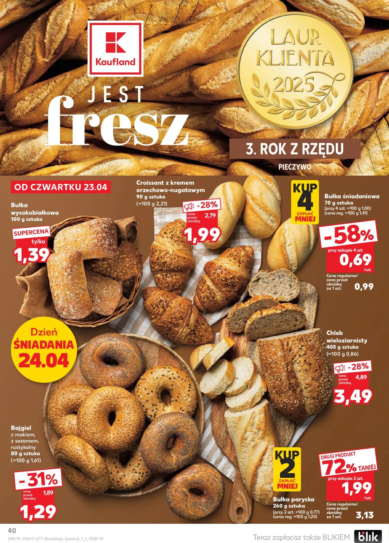 Kaufland gazetka od 23.04.2026 | Strona: 40 | Produkty: Pieczywo, Bułka, Chleb