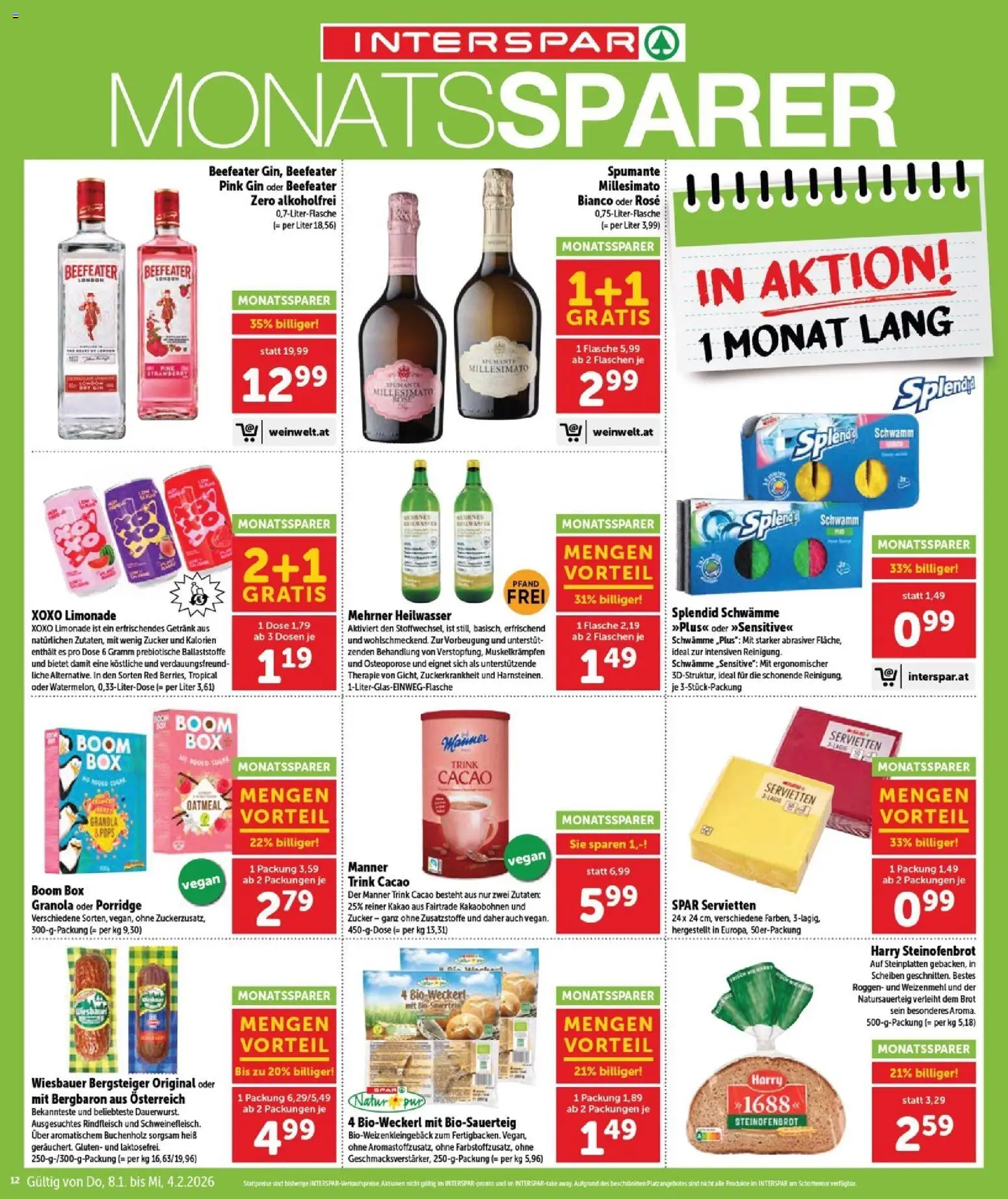 Interspar Flugblatt - Burgenland gültig ab 08.01.2026 | Seite: 12 | Produkte: Zucker, Box, Brot, Rindfleisch