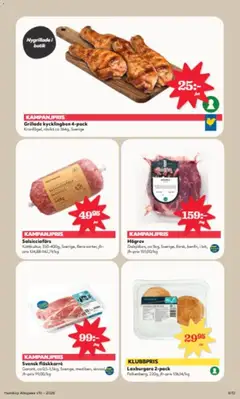 Svensk fläskkarré, Garant, ca 0,5-1,5kg, Sverige, med ben, skivad, jfr-pris 99,00/kg - Förhandsvisning av reklamblad från butik Hemköp aktuell från 02.03.2026 | Sida: 8