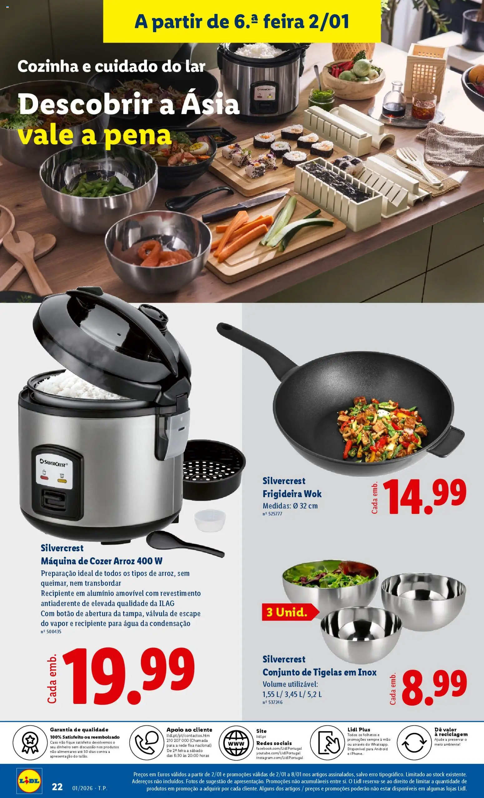 Lidl Novidades │ válido de 29.12.2025 | Página: 22 | Produtos: Agua, Frigideira, Arroz