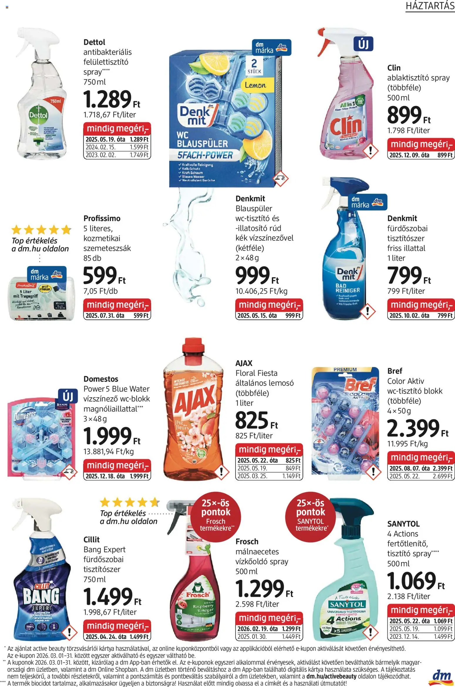 DM Drogerie Markt akciós ujság - amely érvényes a következő dátumtól: 05.03.2026 | Oldal: 23 | Termékek: Szemeteszsák, Vízkőoldó, WC