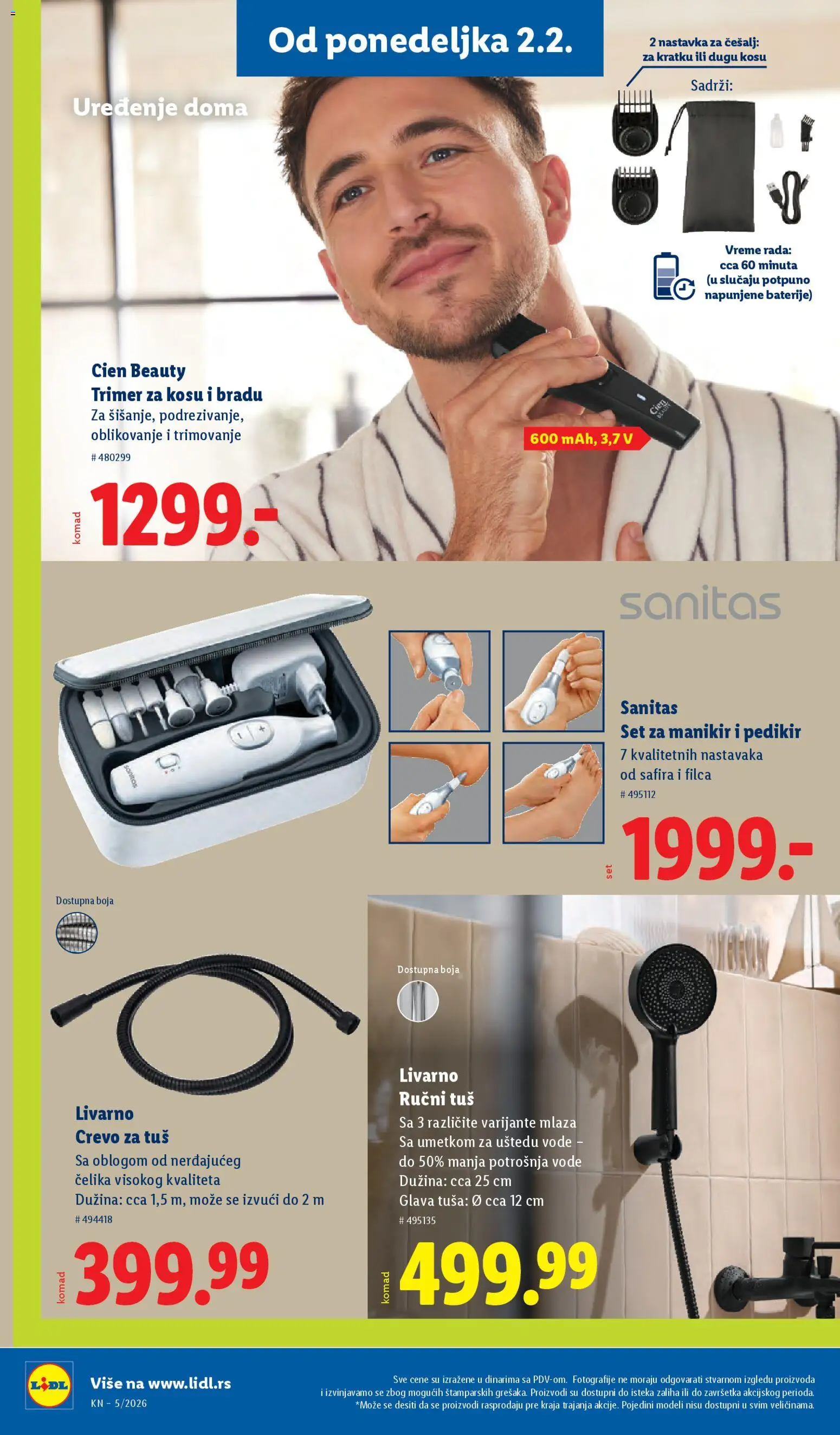 Lidl katalog - važi od 29.01.2026 | Strana: 60 | Proizvode: Set za manikir i pedikir, Cien, Tuš, Trimer
