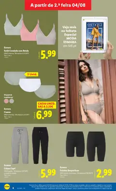 Lidl Novidades │ válido de 04.08.2025 | Página: 4 | Produtos: Calças, Calções, Sutiã, Cuecas