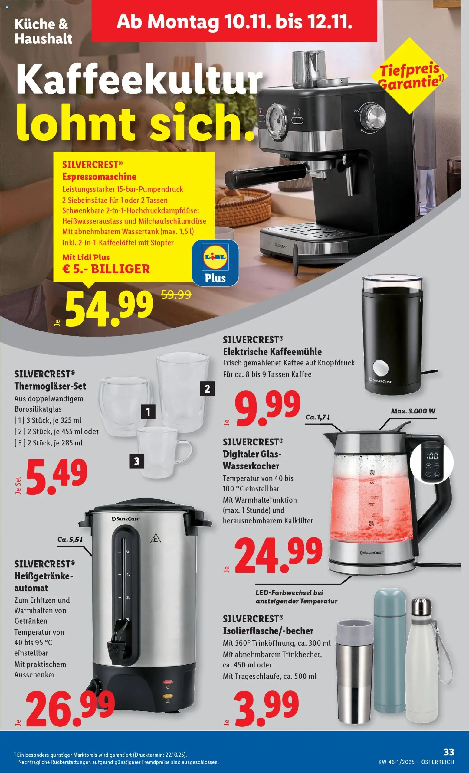 Lidl Flugblatt gültig ab 06.11.2025 | Seite: 35 | Produkte: Wasserkocher, Kaffee