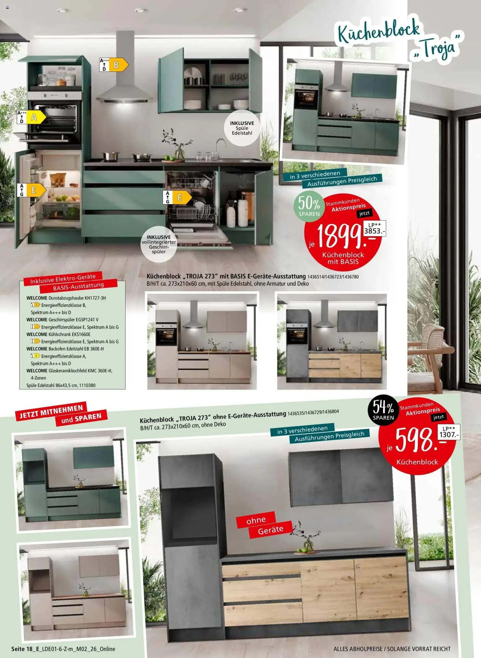 Zurbrüggen - Zurbrüggen: Unschlagbar günstig – gültig ab 09.01.2026 | Seite: 46 | Produkte: Geschirrspüler, Küchenblock, Kühlschrank, Armatur