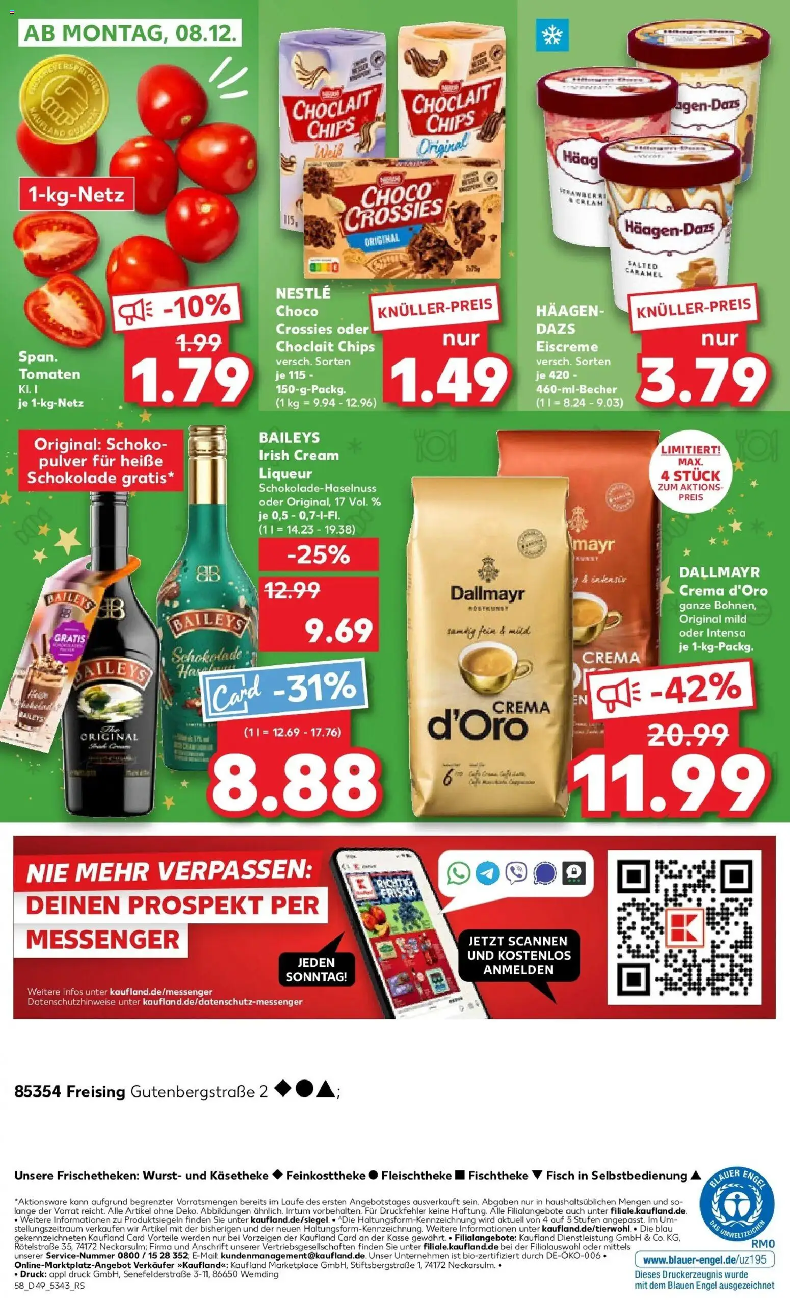 Kaufland prospekt Freising	 – gültig ab 04.12.2025 | Seite: 58 | Produkte: Schokolade, Tomaten, Wurst, Baileys