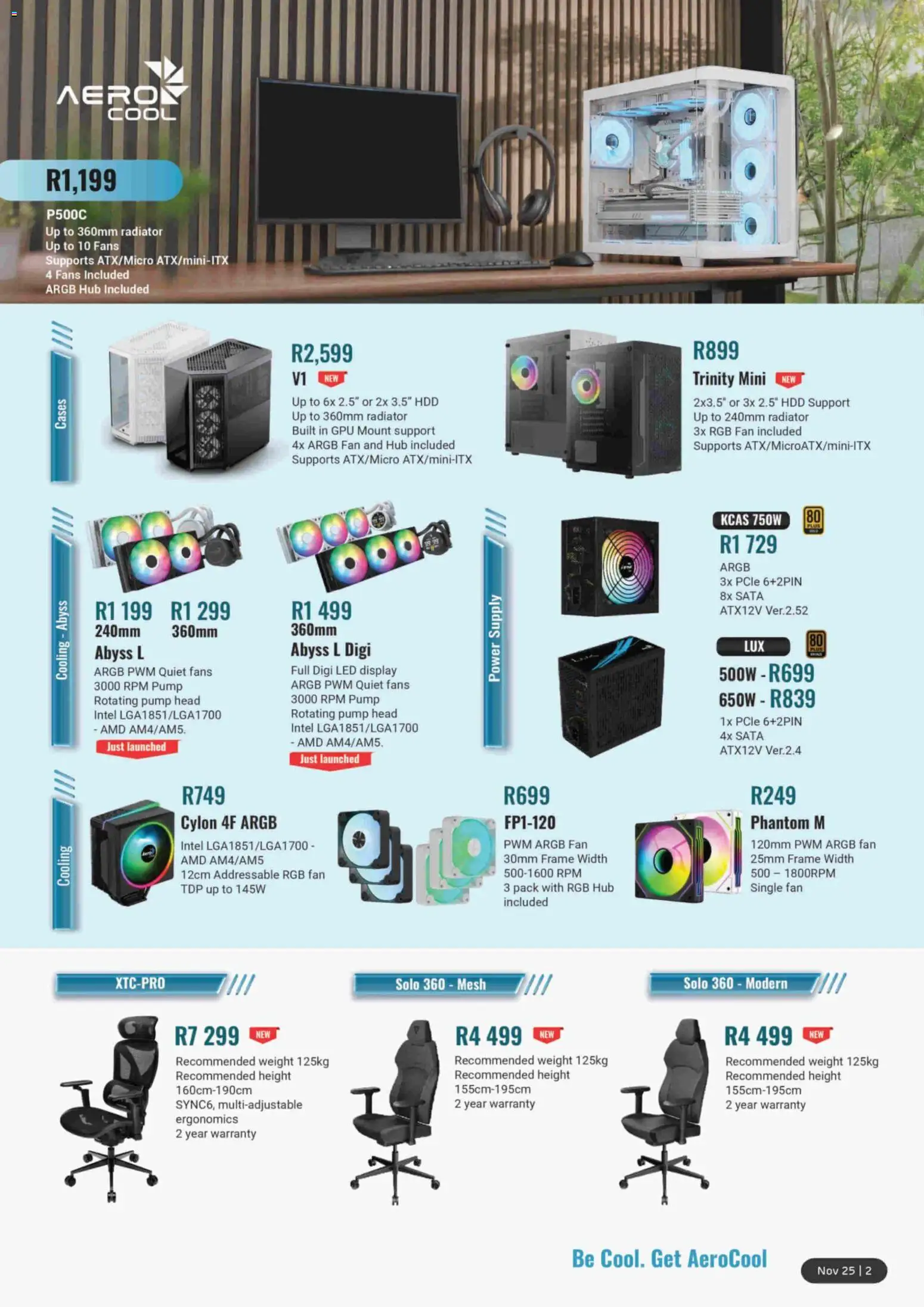 New Computer Mania catalogue – valid from 01.11.2025 | Page: 3 | Products: Frame, Fan, Radiator