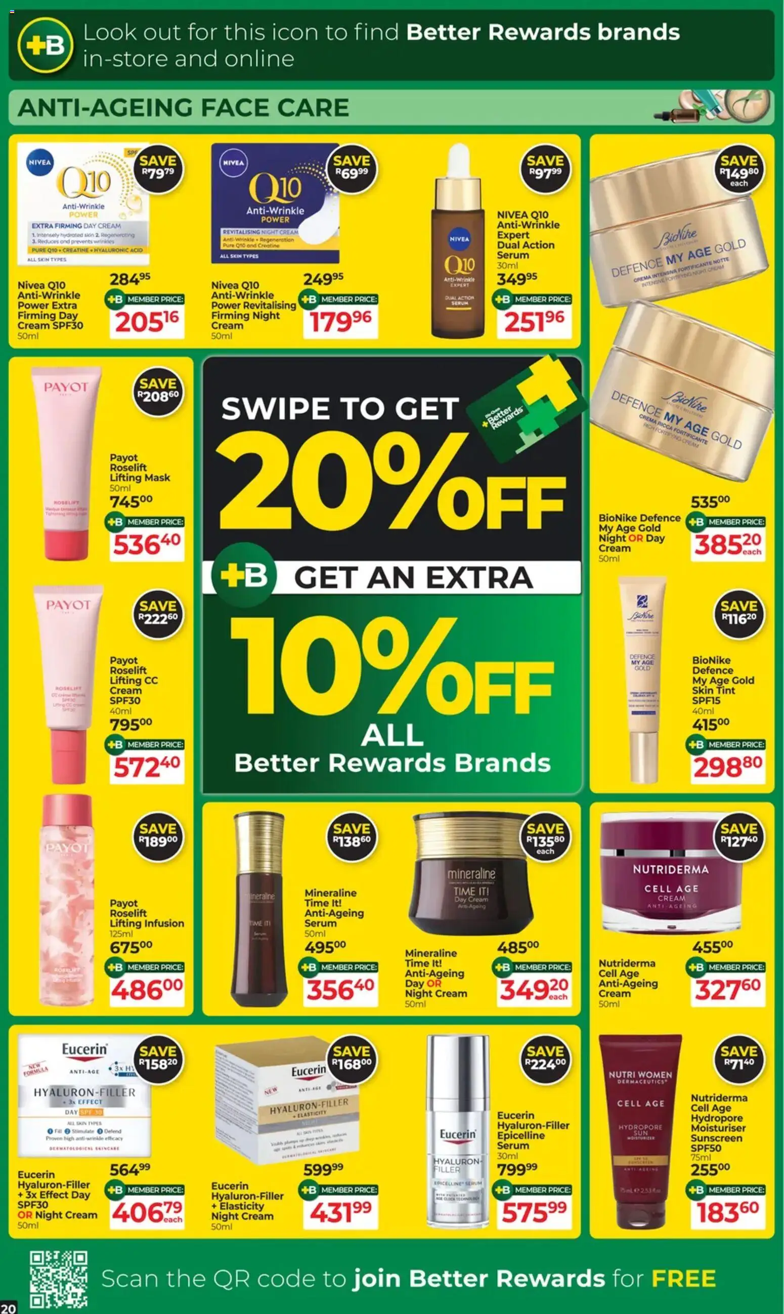 New Dis-Chem catalogue – valid from 21.10.2025 | Page: 20 | Products: Serum, Mask, Cream, Day cream