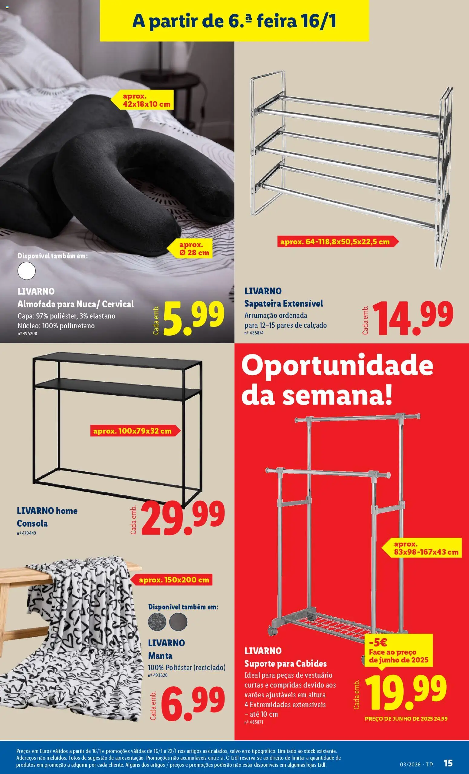 Lidl Novidades │ válido de 12.01.2026 | Página: 15 | Produtos: Cabides, Almofada, Sapateira