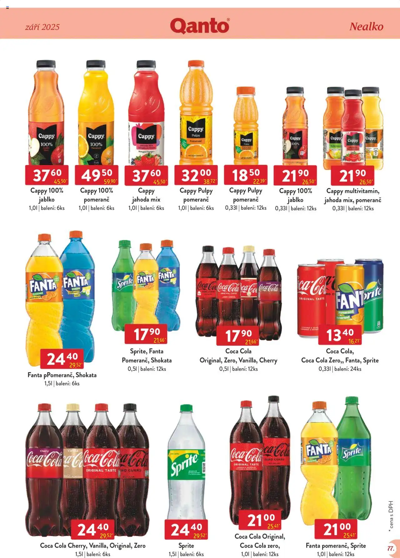 Astur & Qanto leták - Velkoobchod 09/2025 od 01.09.2025 | Strana: 77 | Produkty: Fanta, Coca cola, Sprite, Cola