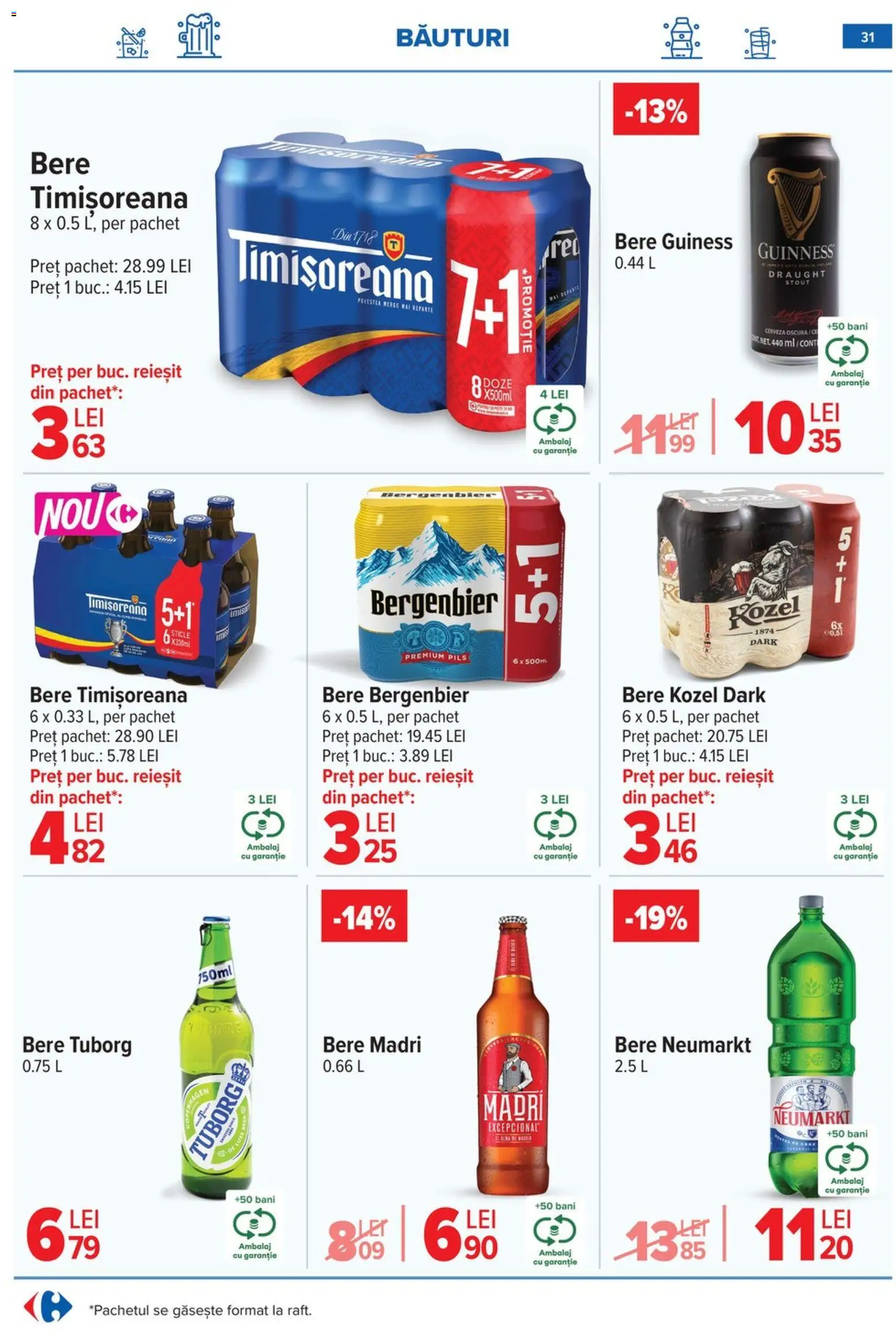 Noul catalog Carrefour – valabil de la 09.03.2026 | Pagină: 34 | Produse: Bere, Plastik Kulübe