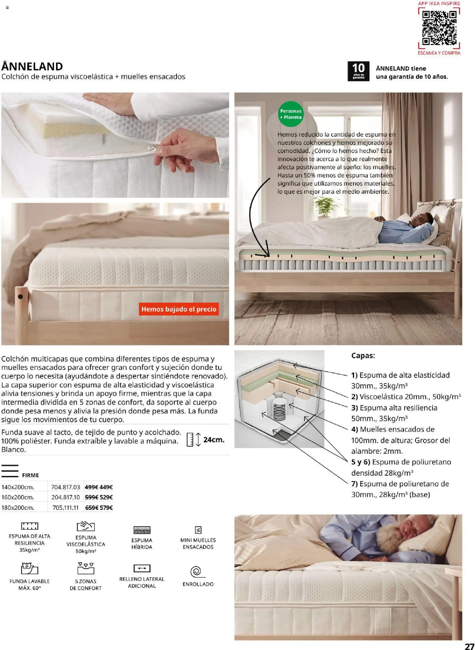 Catálogo IKEA Confort │ válido desde el 01.02.2026 | Página: 27 | Productos: Té, Colchon, Funda