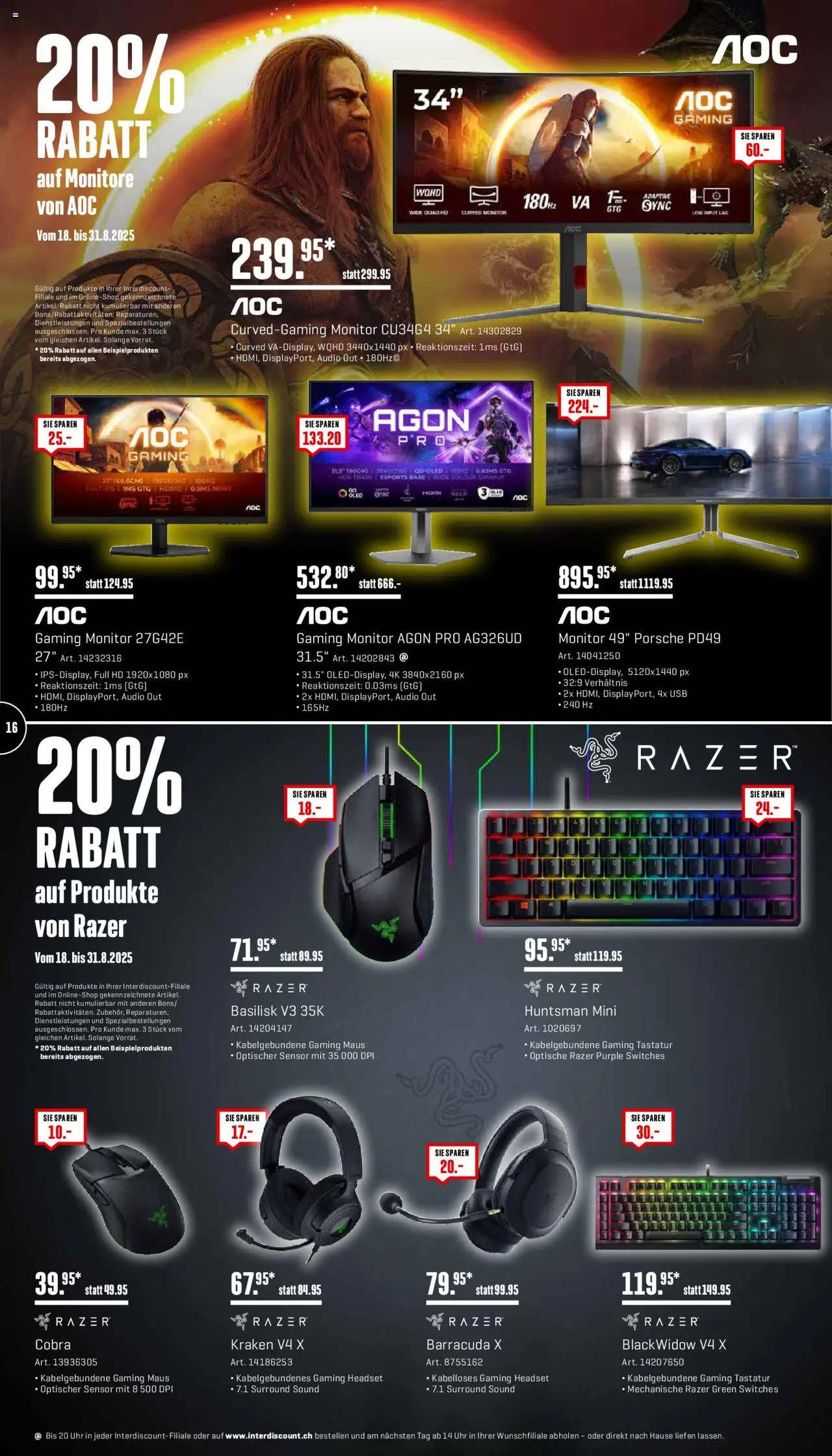 Interdiscount Aktionen ab 18.08.2025 | Seite: 16 | Produkte: Audio, Tastatur, Maus, Usb