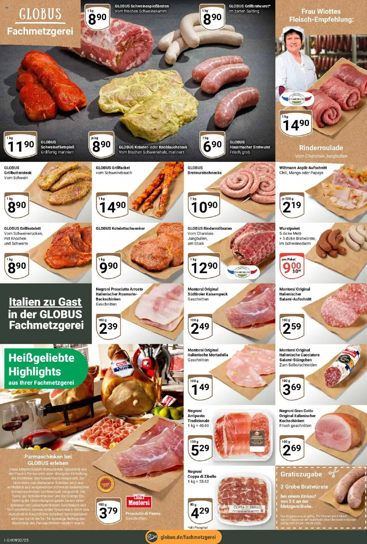 Globus prospekt Idar-Oberstein	 - gültig ab dem 03.08.2025 | Seite: 8 | Produkte: Schweinebauch, Bratwurst, Duft, Mango