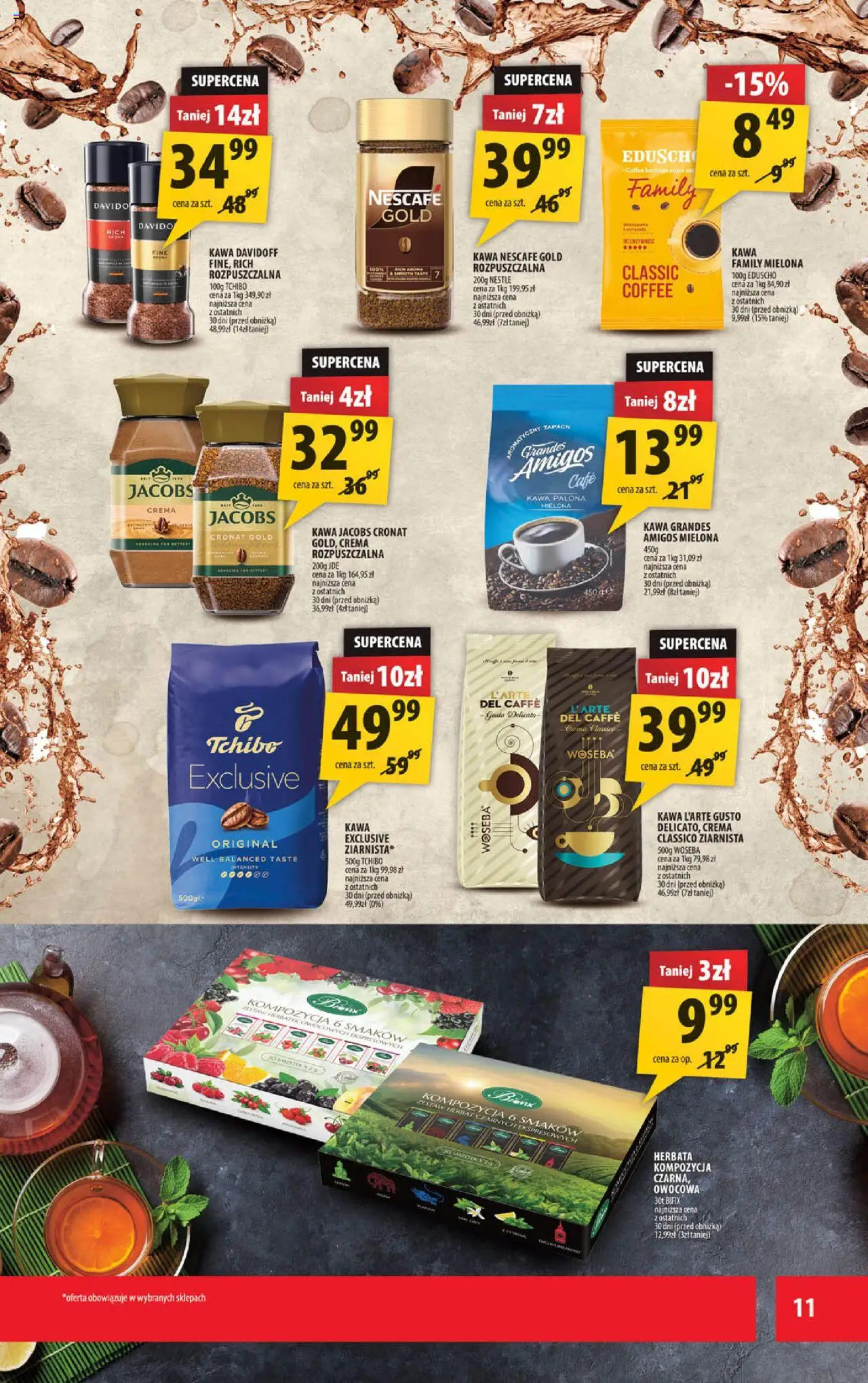 Arhelan Gazetka od 12.09.2025 | Strona: 11 | Produkty: Kawa jacobs, Nescafe, Tchibo, Kawa