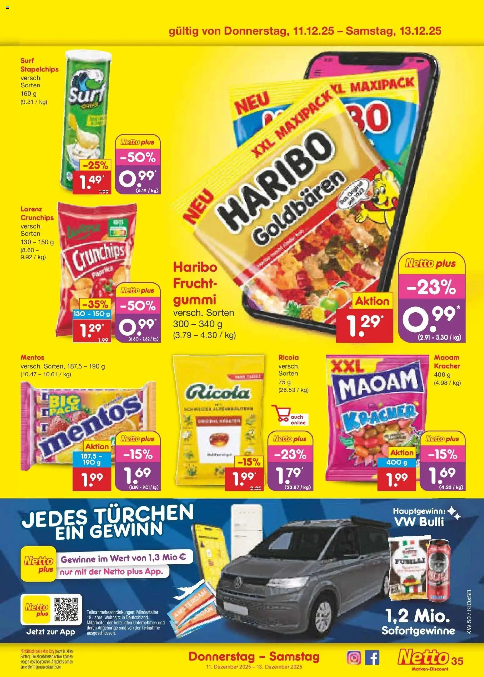 Netto Marken-Discount - Netto: Wochenangebote – gültig ab 07.12.2025 | Seite: 43 | Produkte: Haribo, Lorenz crunchips