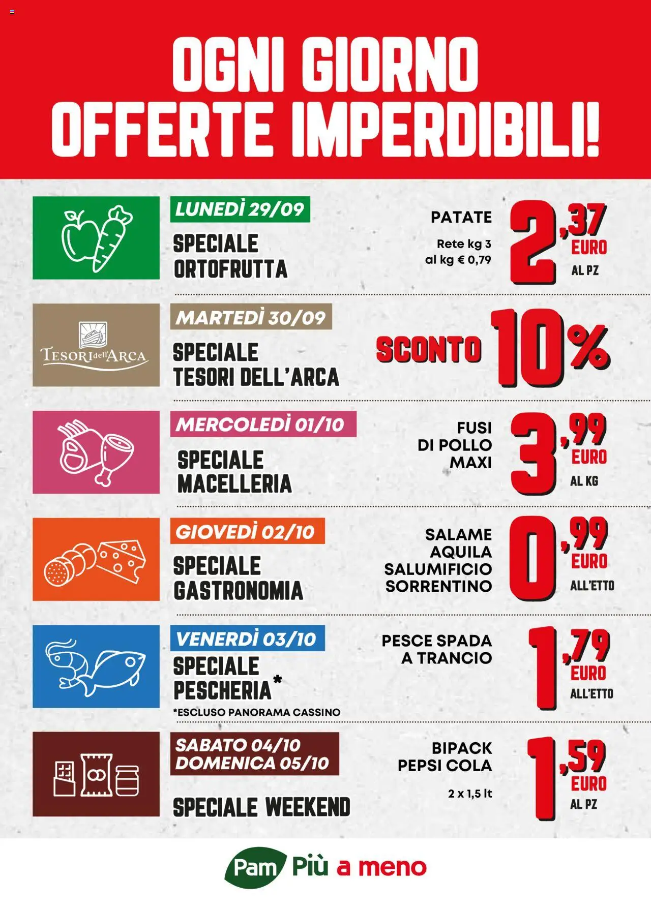 Volantino Panorama del 29.09.2025 | Pagina: 1 | Prodotti: Salame, Pollo, Patate, Pepsi