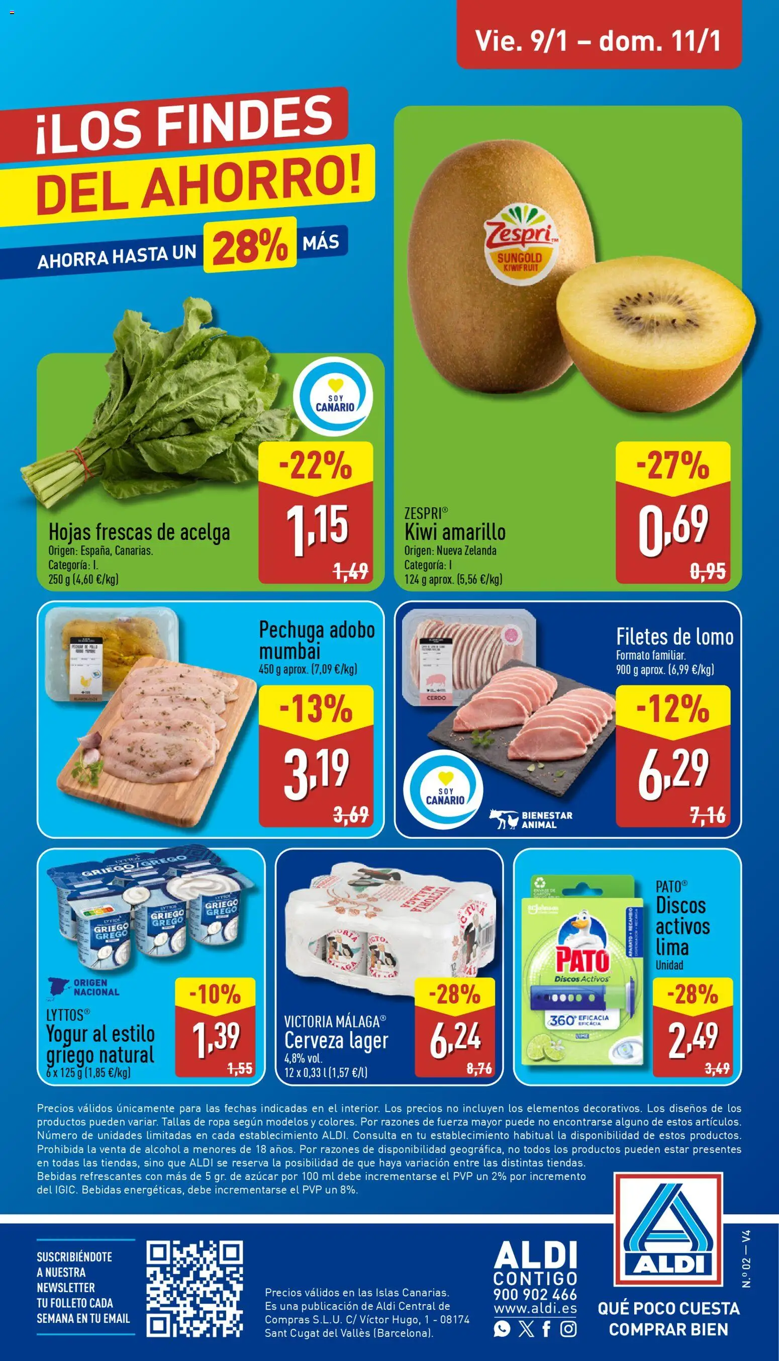 Aldi folleto Canarias │ válido desde el 05.01.2026 | Página: 28 | Productos: Lima, Yogur, Cerveza, Cerdo