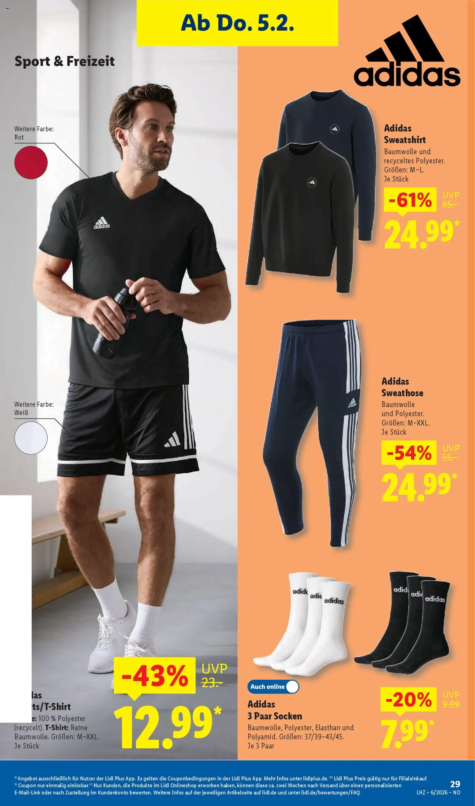 Lidl Prospekt Lüchow – gültig ab 02.02.2026 | Seite: 39 | Produkte: Sweathose, Sweatshirt, Socken