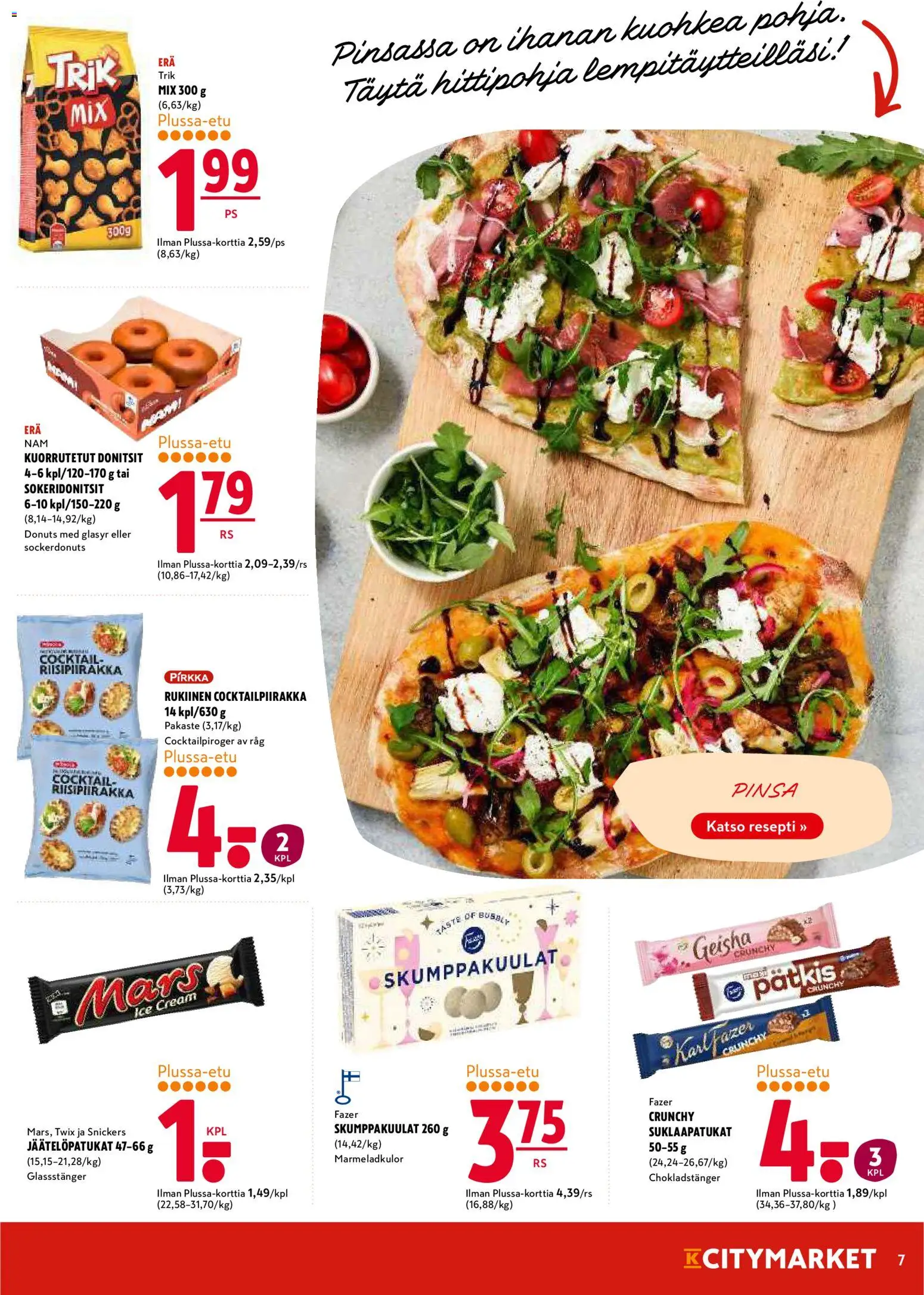 K-Citymarket tarjoukset – voimassa 29.12.2025 alkaen | Sivu: 7 | Tuotteet: Suklaapatukat
