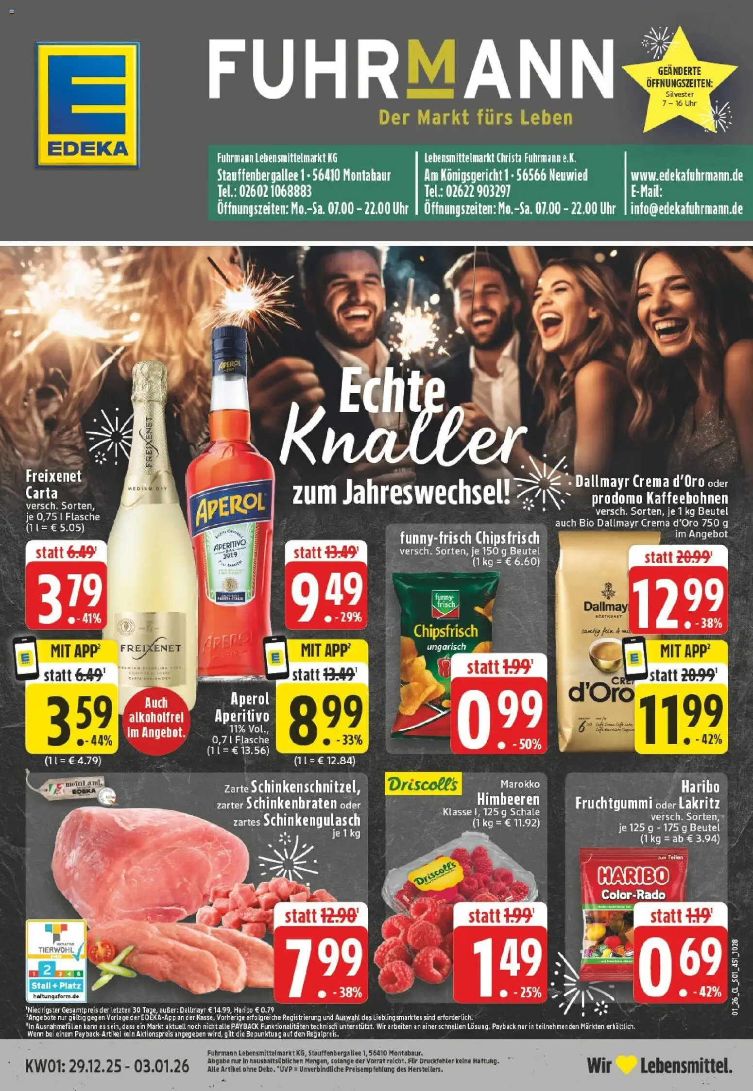 Edeka prospekt Montabaur	 – gültig ab 28.12.2025 | Seite: 1 | Produkte: Haribo, Freixenet, Funny frisch, Chips