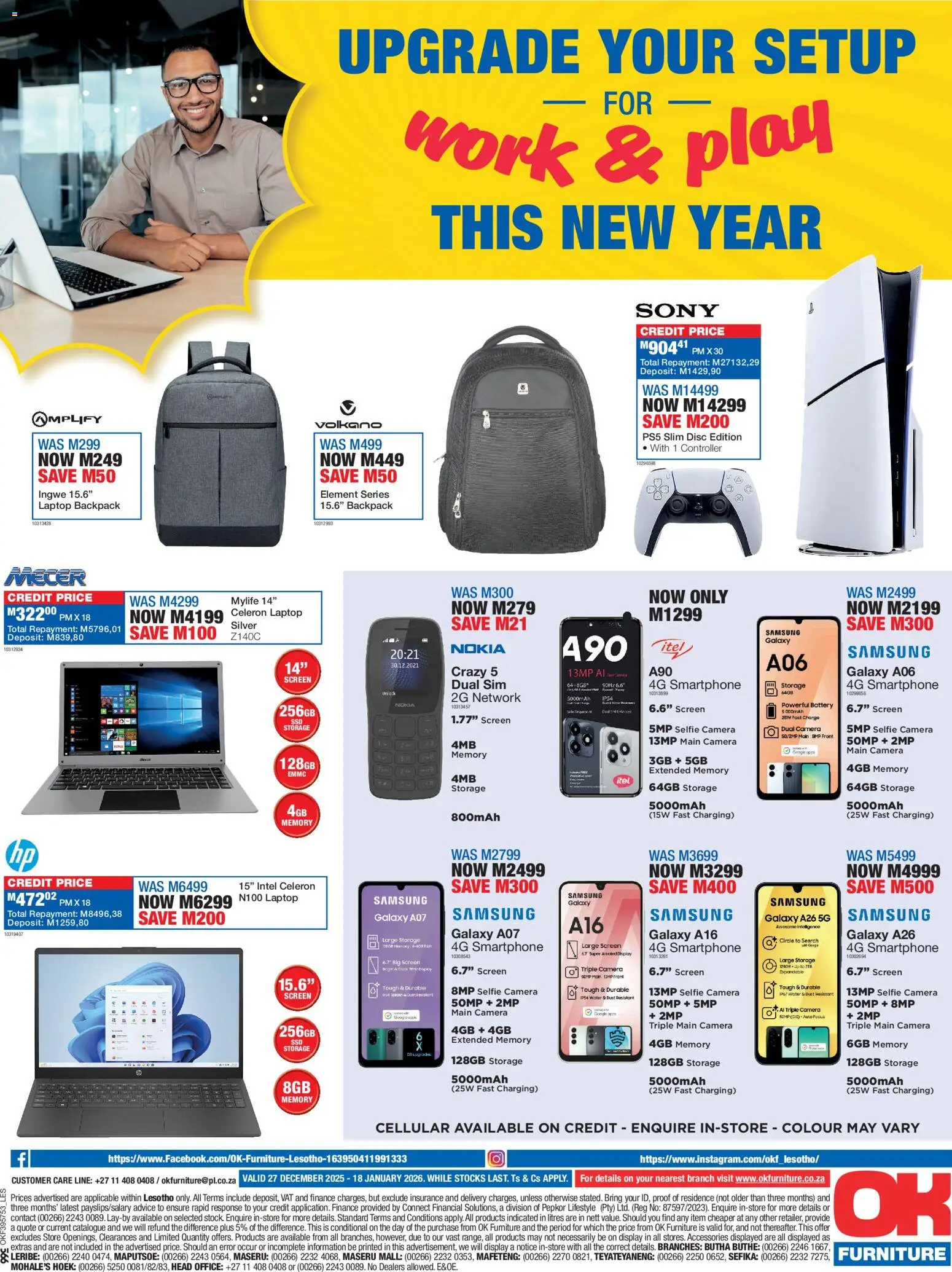New OK Furniture catalogue – valid from 27.12.2025 | Page: 12 | Products: Smartphone, Camera, Laptop, Water