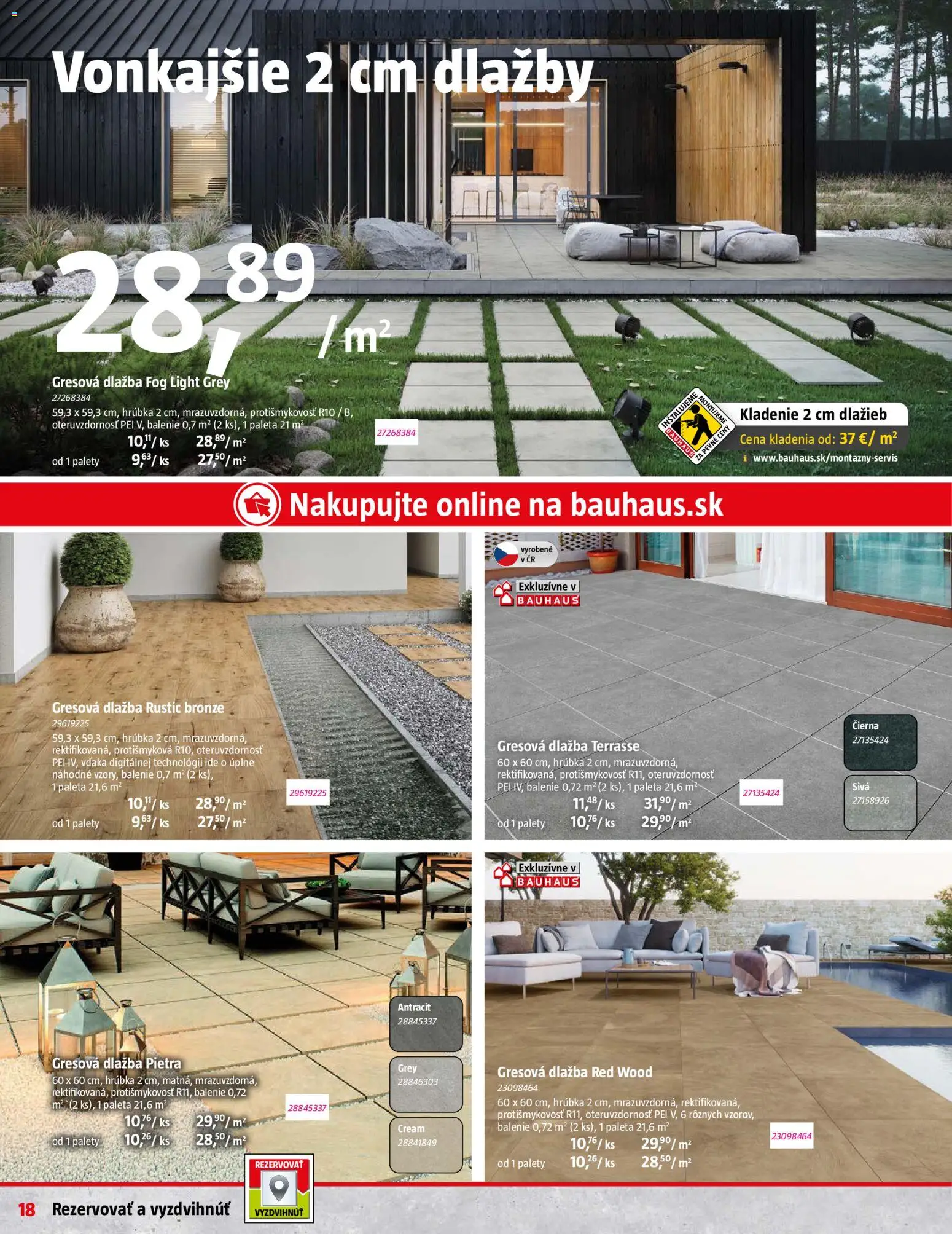 Nové Bauhaus akcie – leták je platný od 09.03.2026 | Strana: 18 | Produkty: Dlažba