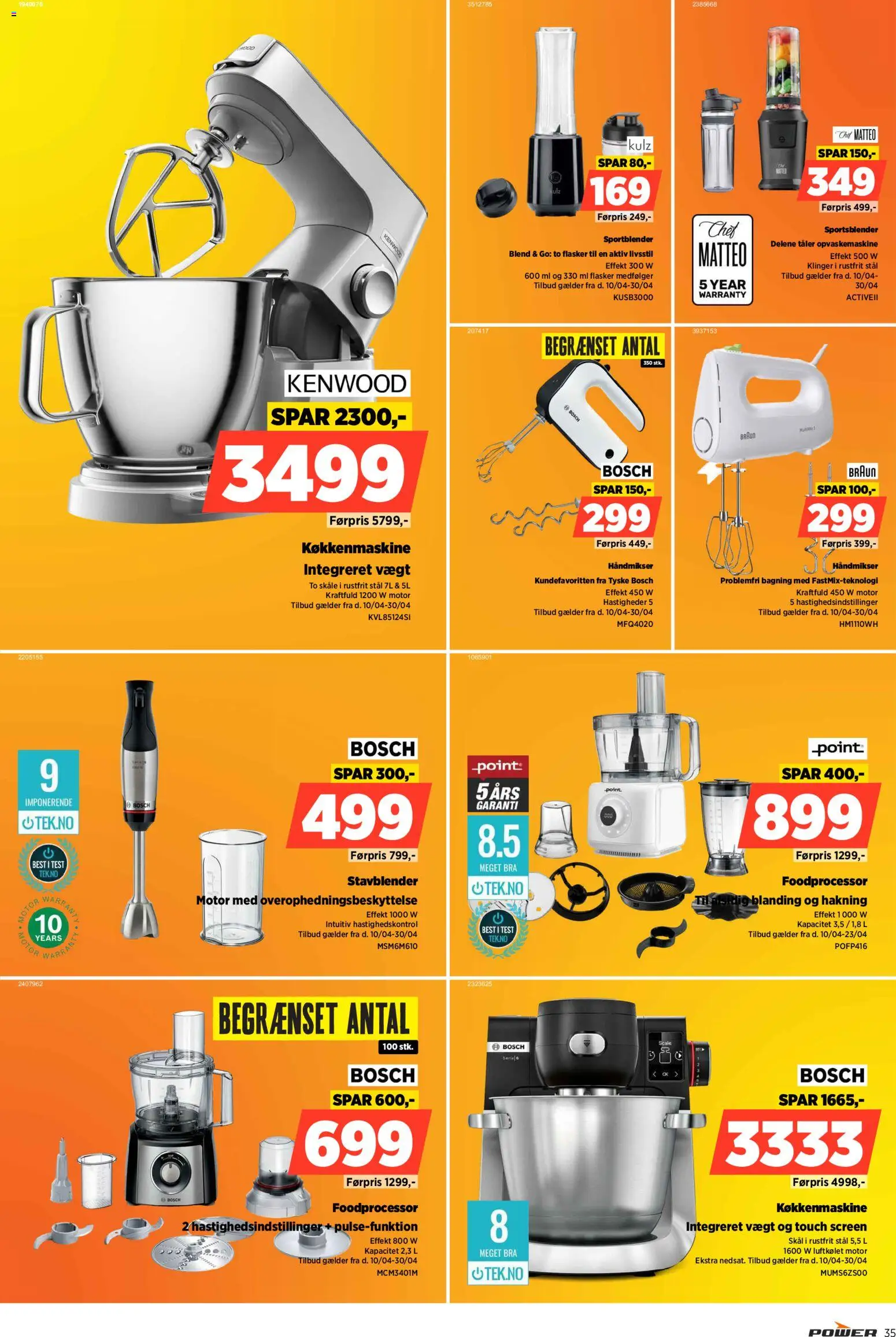 Power tilbudsavis – gyldig fra 24.04.2026 | Side: 35 | Produkter: Foodprocessor, Opvaskemaskine
