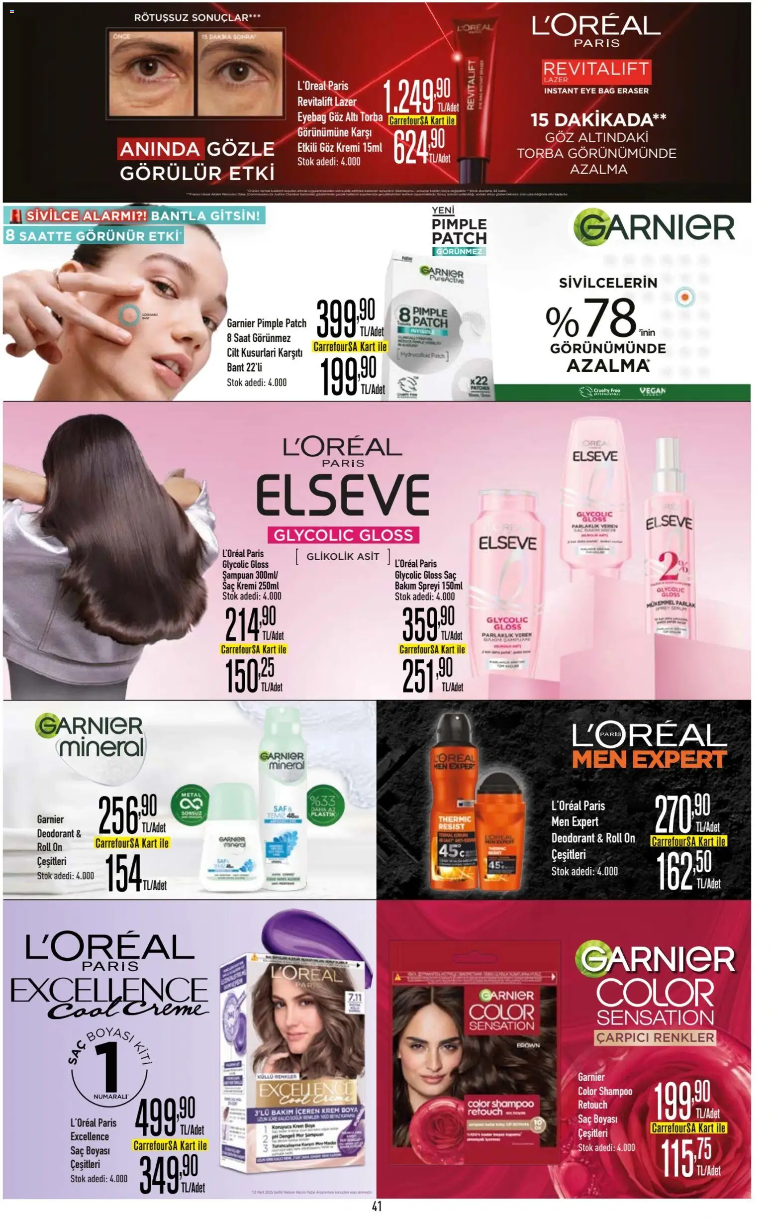 CarrefourSA Katalog - 06.11.2025 tarihinden itibaren geçerlidir | Sayfa: 41 | Ürünler: Şampuan, Saç Kremi, Krem, Deodorant